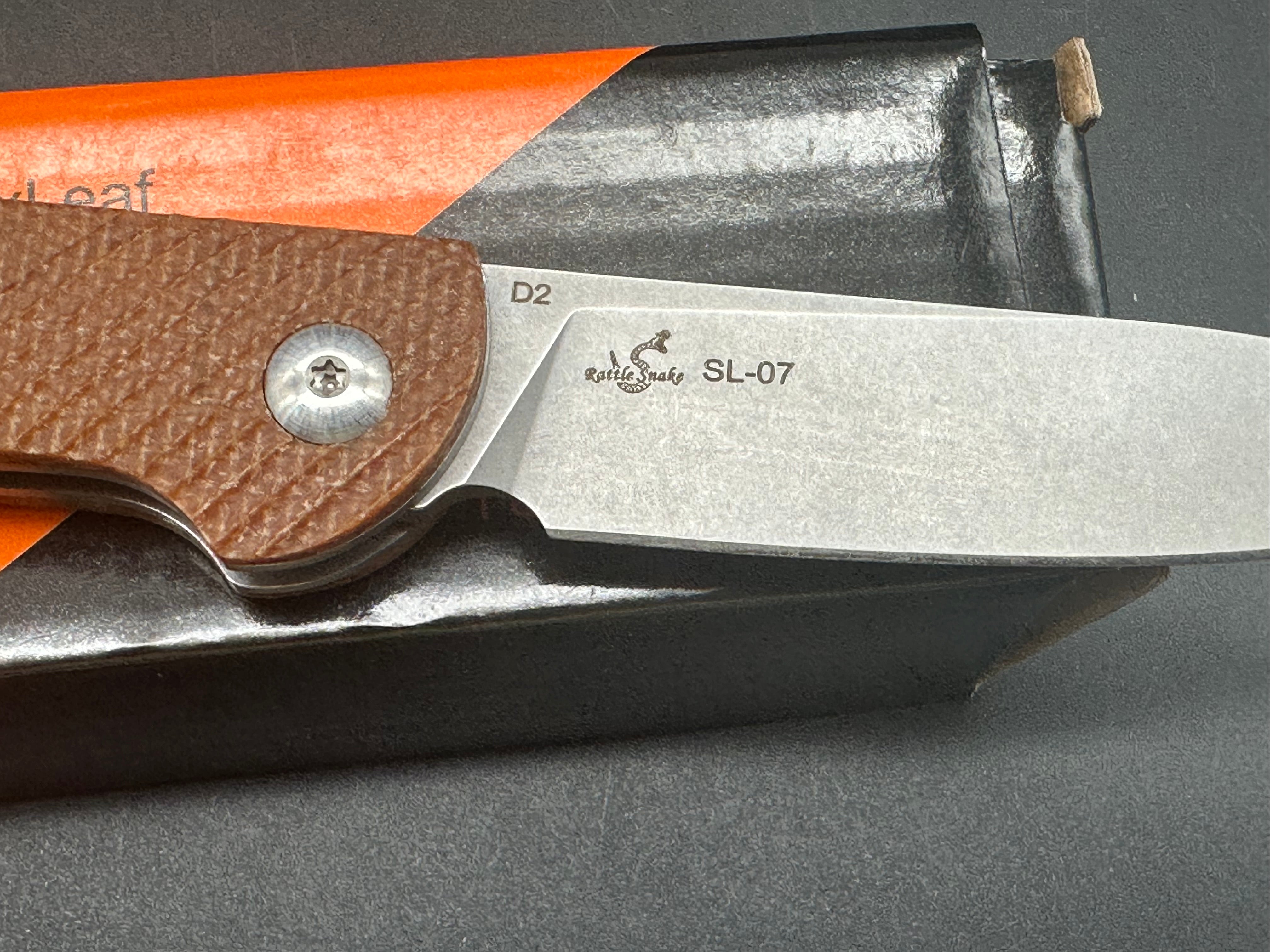 Sixleaf SL07 Slip Joint Pocket Knife - Brown Micarta Handle, D2 Steel Blade | EDC, Camping, Outdoor Survival Tool