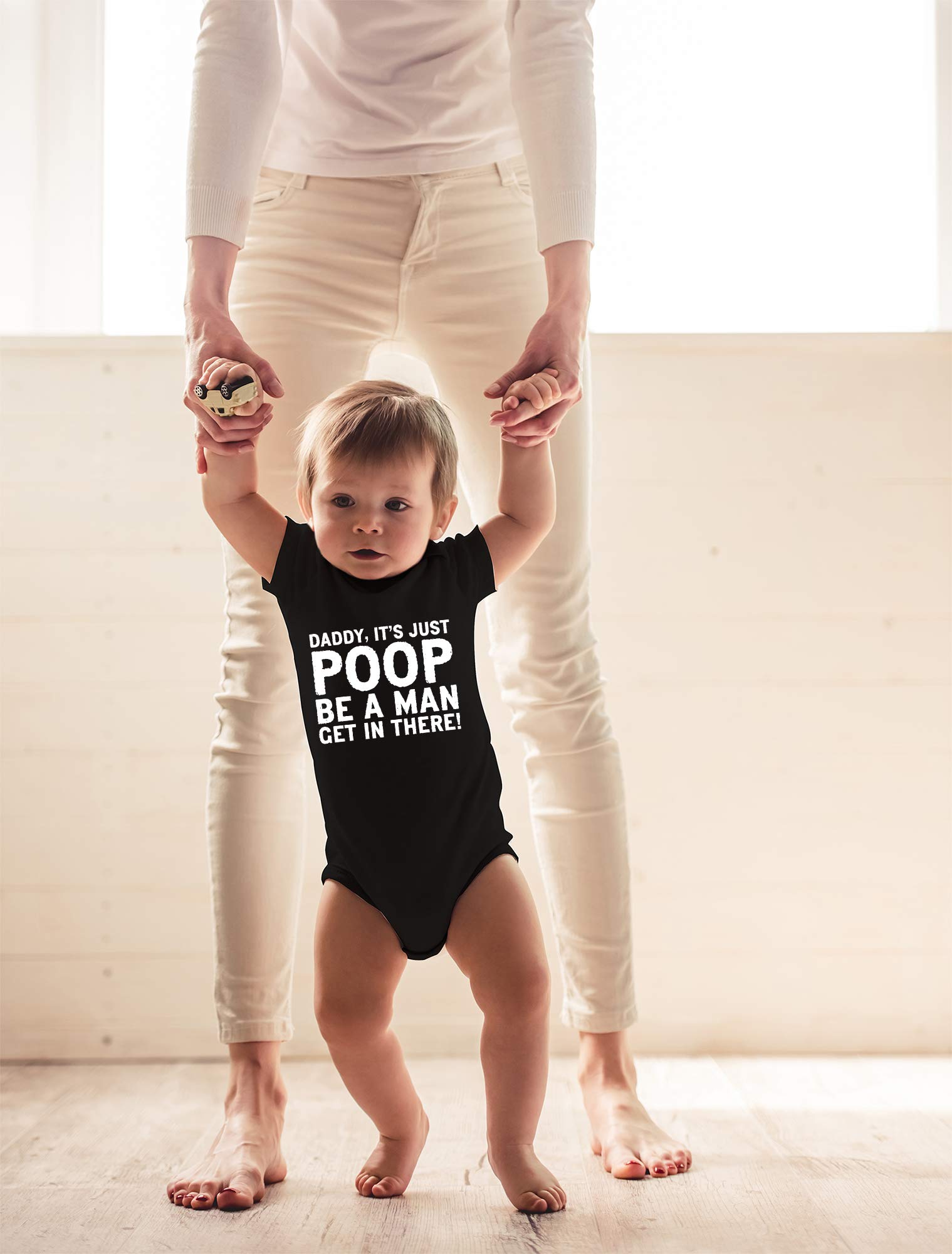 Funny Baby Bodysuit - 'Daddy, It's Just Poop' Newborn Onesie for Boys & Girls | Cute Infant Outfit for Playtime & Photo Shoots | CBTwear