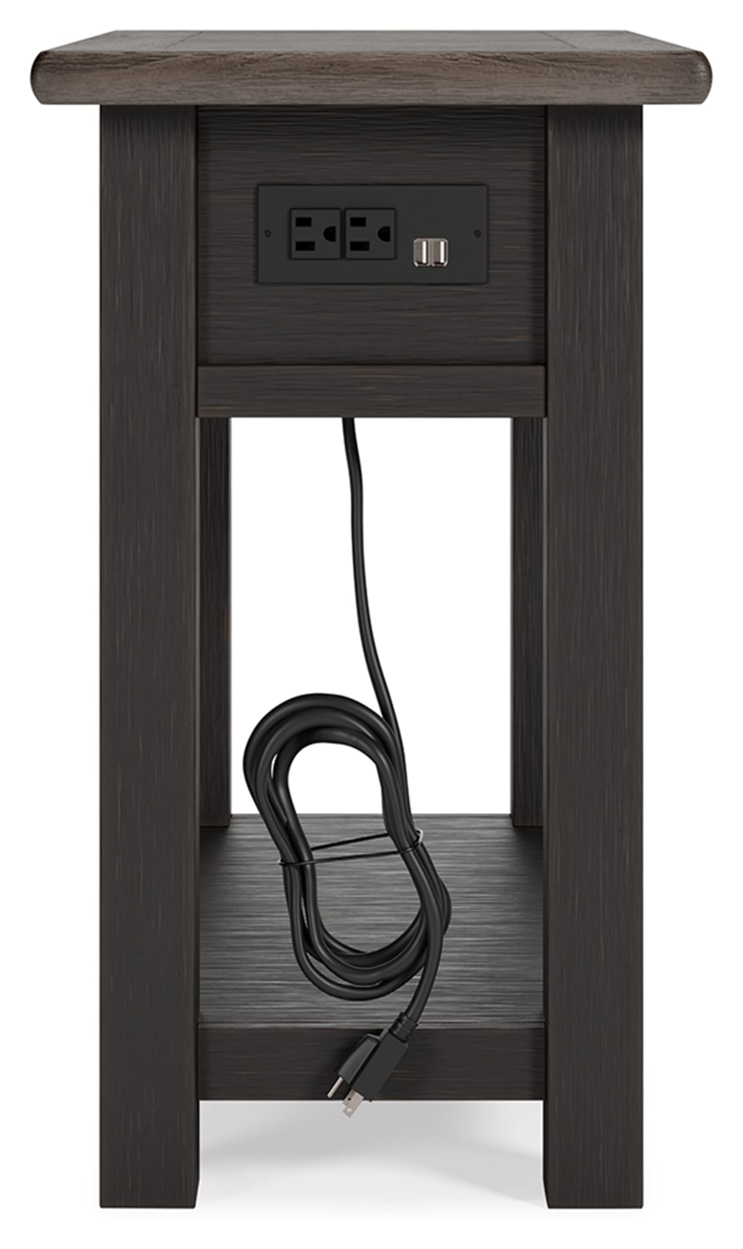 Signature Design by Ashley Tyler Creek Chair Side End Table - Light Brown & Whitewash Finish | Perfect for Living Room, Bedroom & Office Decor