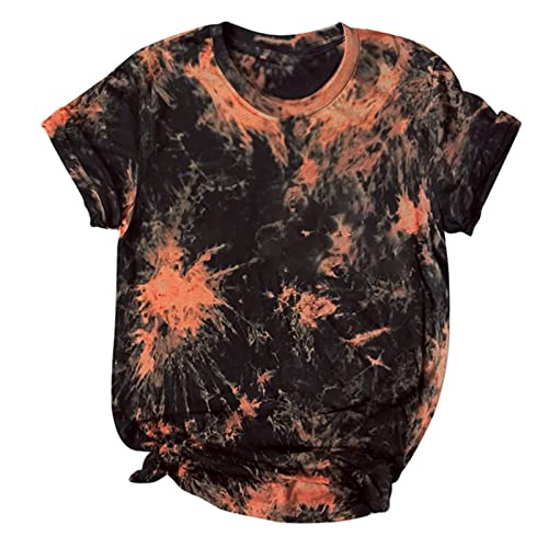 Trendy Tie Dye T-Shirt for Women & Juniors - Soft Short Sleeve Summer Top, Casual Loose Fit Funny Graphic Tee for Teen Girls | Perfect for Beach Outings, Music Festivals & Everyday Wear