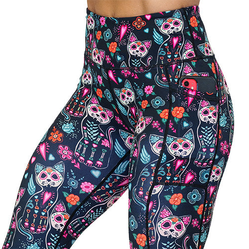 Spookitty Halloween Cat Print Leggings - Cute & Comfortable Women's Yoga Pants for Costume Party, Cosplay & Everyday Wear