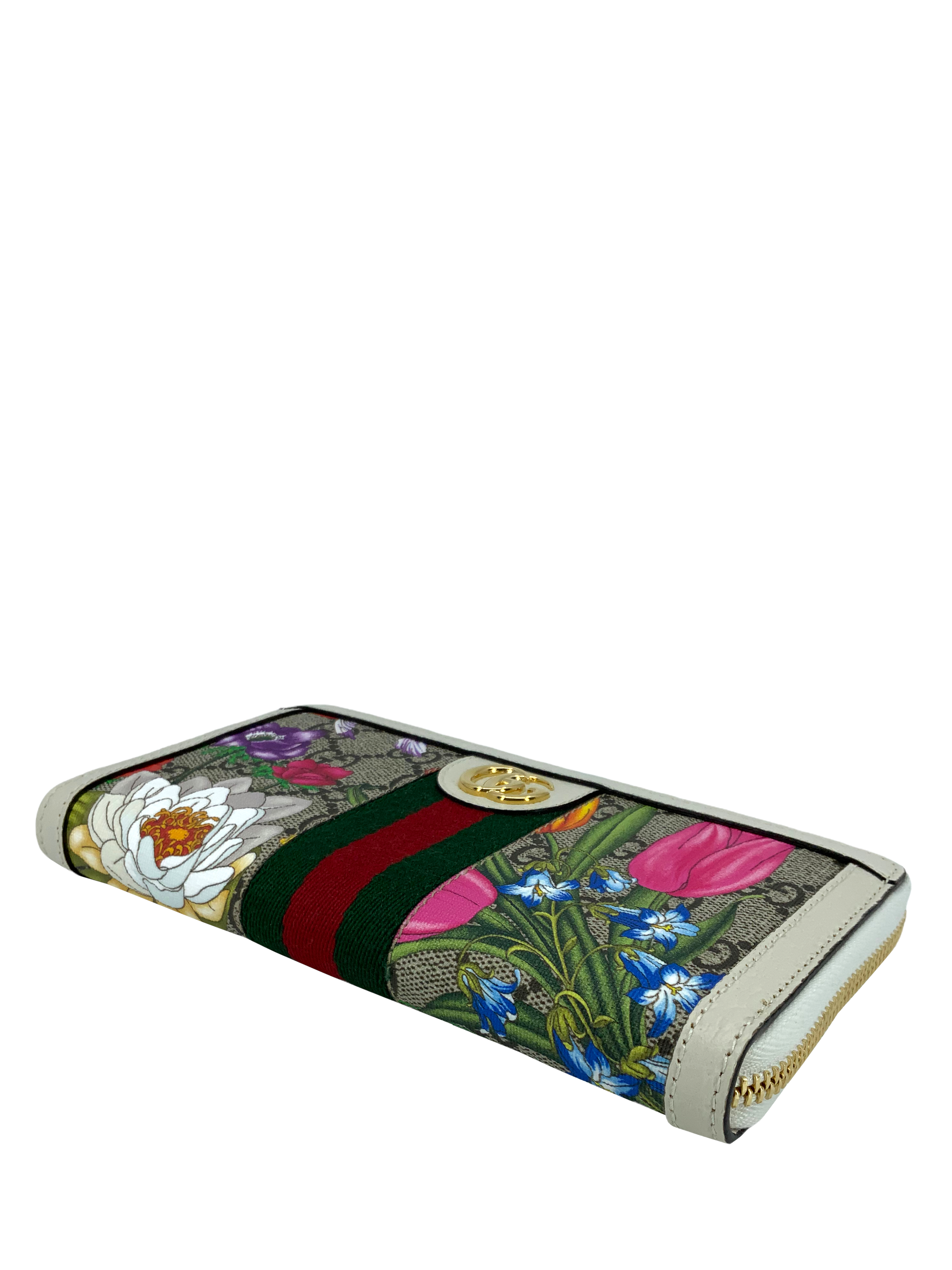 Gucci Ophidia Flora Web Zip Around Wallet for Women - New Designer Leather Wallet with Zip Closure - Perfect for Everyday Use, Travel & Gift Giving