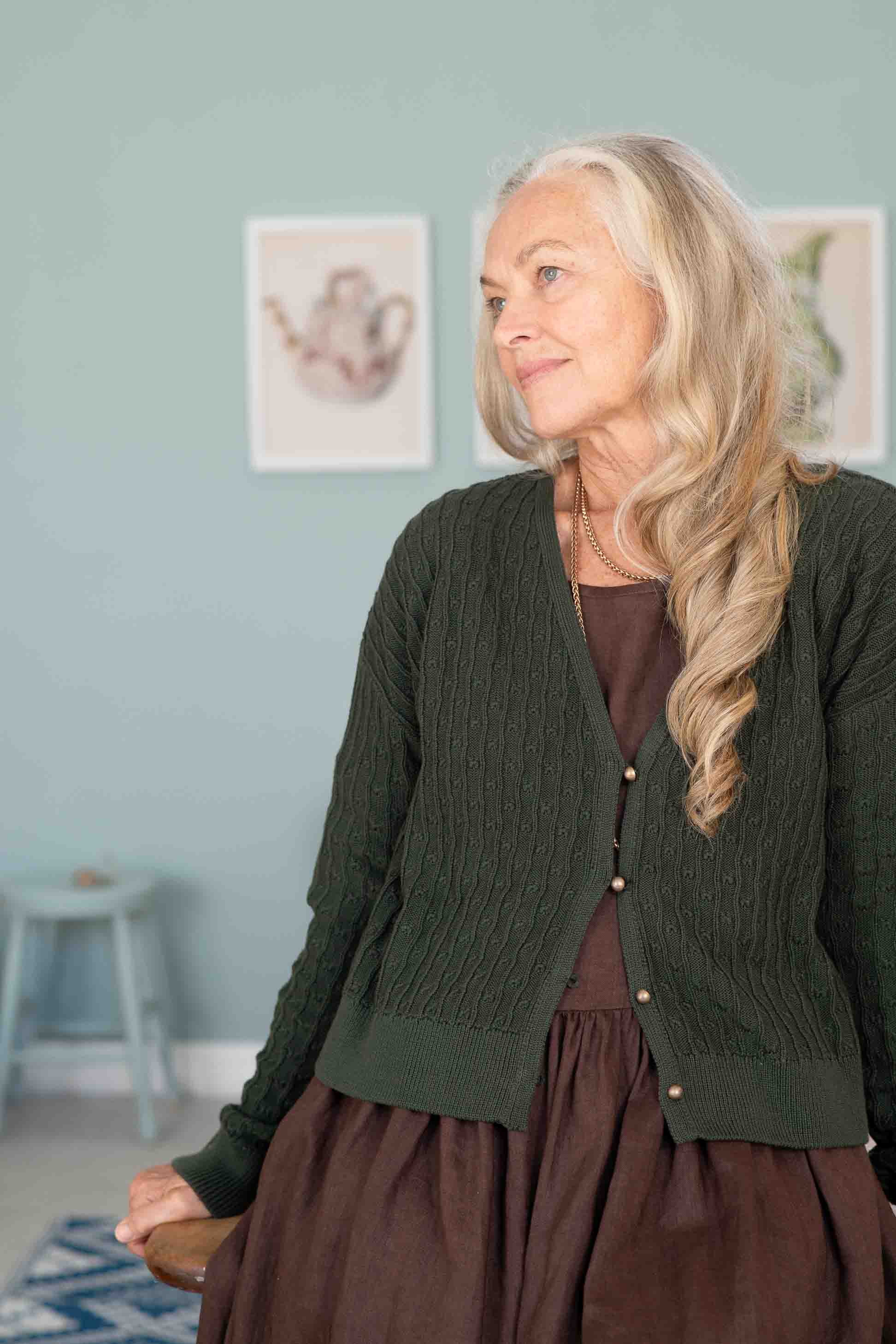 Lazybones Sunday Cardigan Moss - Cozy Oversized Knit Sweater for Women | Perfect for Relaxing at Home, Lounging & Casual Outfits