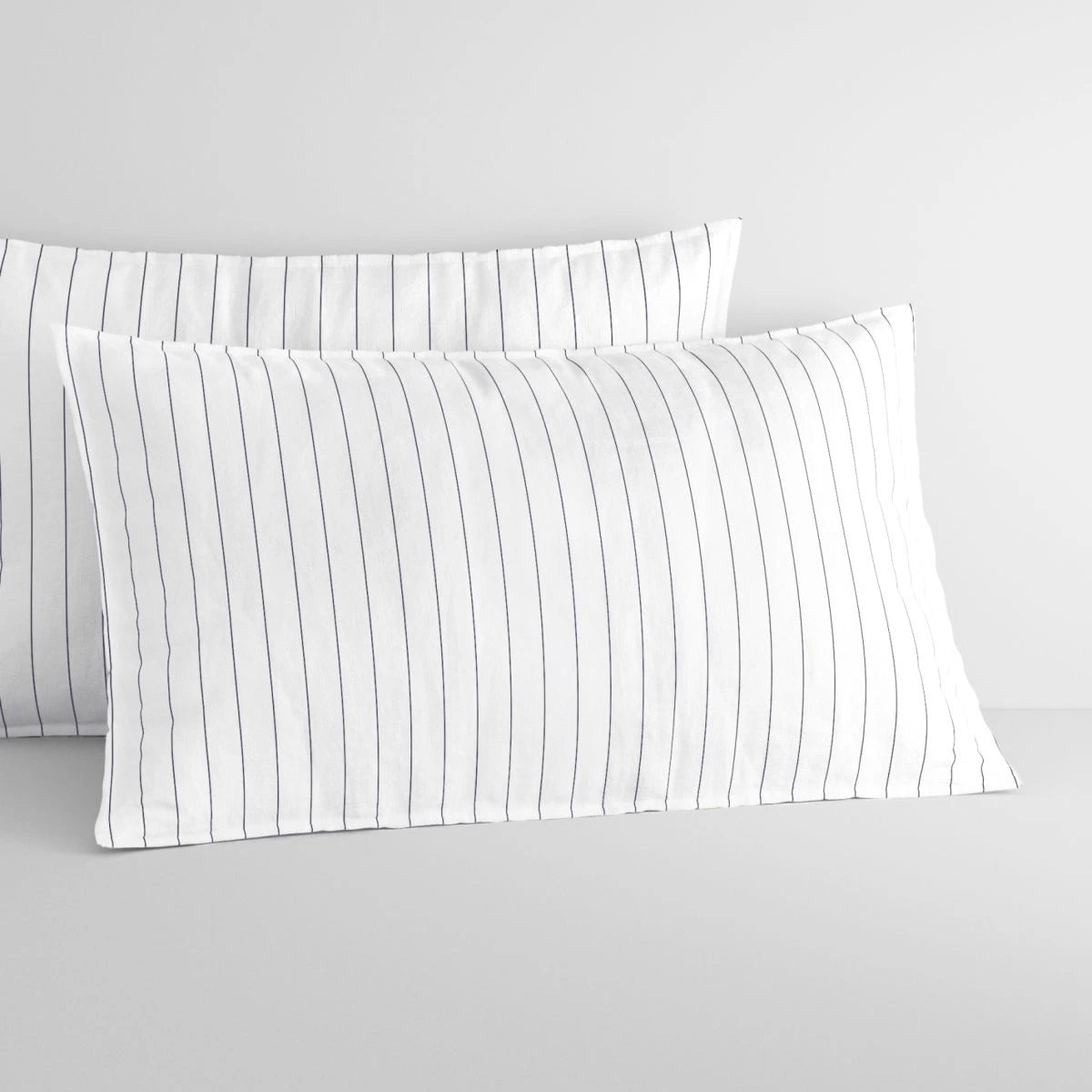 Sheridan Bayley Stripe Washed Percale Quilt Cover Set - White Queen Size, Soft & Breathable Bedding for Comfortable Sleep - Perfect for Master Bedroom, Guest Room & Luxury Hotels