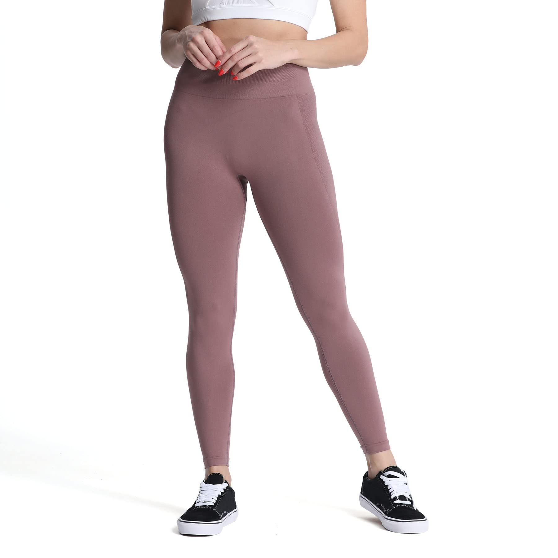 Aoxjox High Waisted Seamless Scrunch Leggings for Women - Tummy Control Workout Yoga Pants - Gym, Running, Fitness & Activewear - 22 Inch Length - Perfect for Yoga, Pilates & Lounge Wear