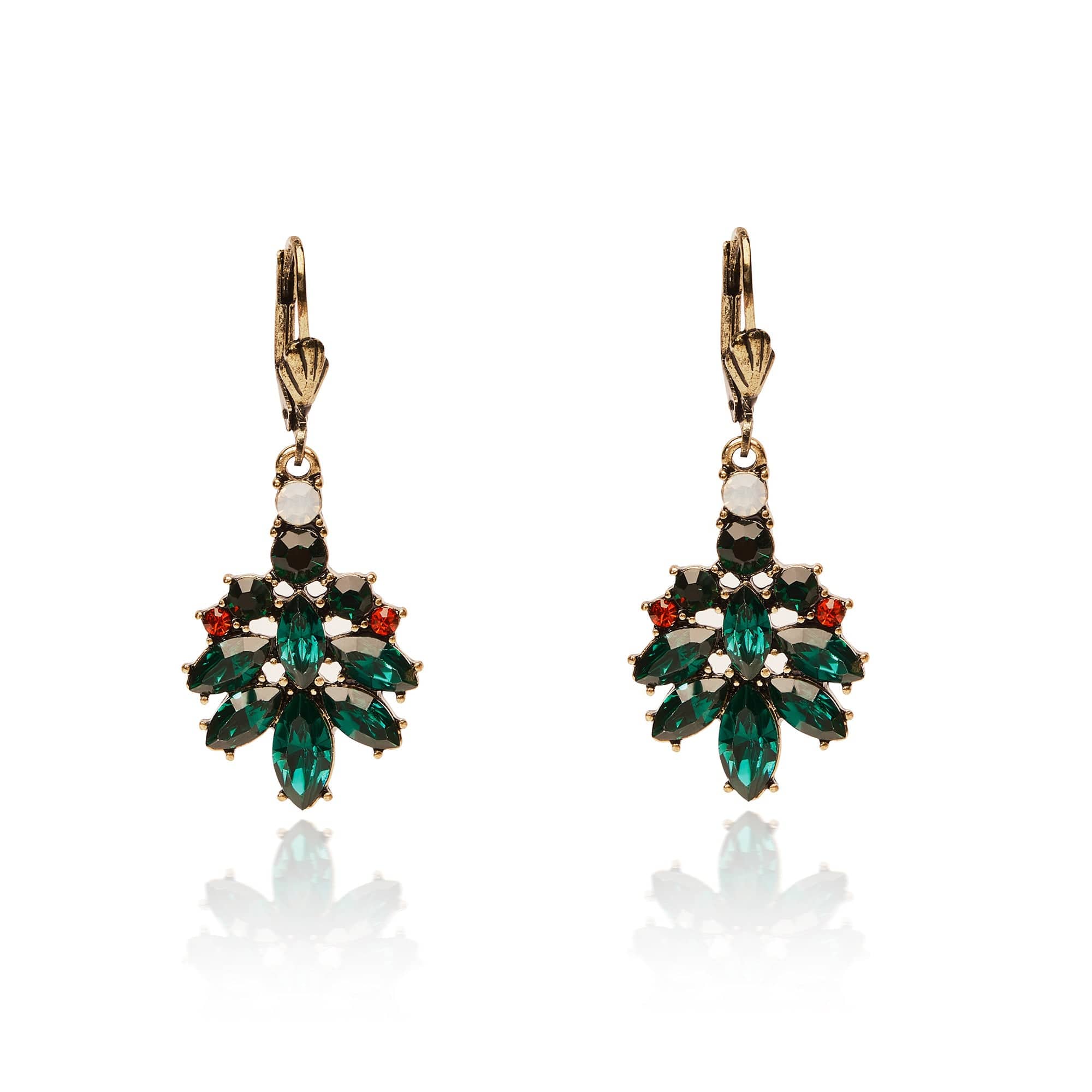 Festive Christmas Tree Dangle Earrings - Green Holiday Jewelry for Women, Perfect for Xmas Parties & Gift Giving
