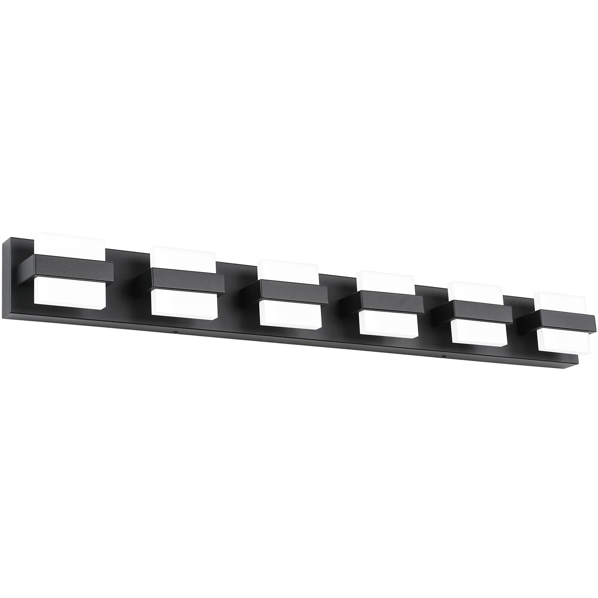 SOLFART 6-Light Black Modern LED Vanity Light - 41 Inch Dimmable Bathroom Mirror Lighting Fixture with White Light | Perfect for Bathroom, Powder Room, Dressing Room & Makeup Area