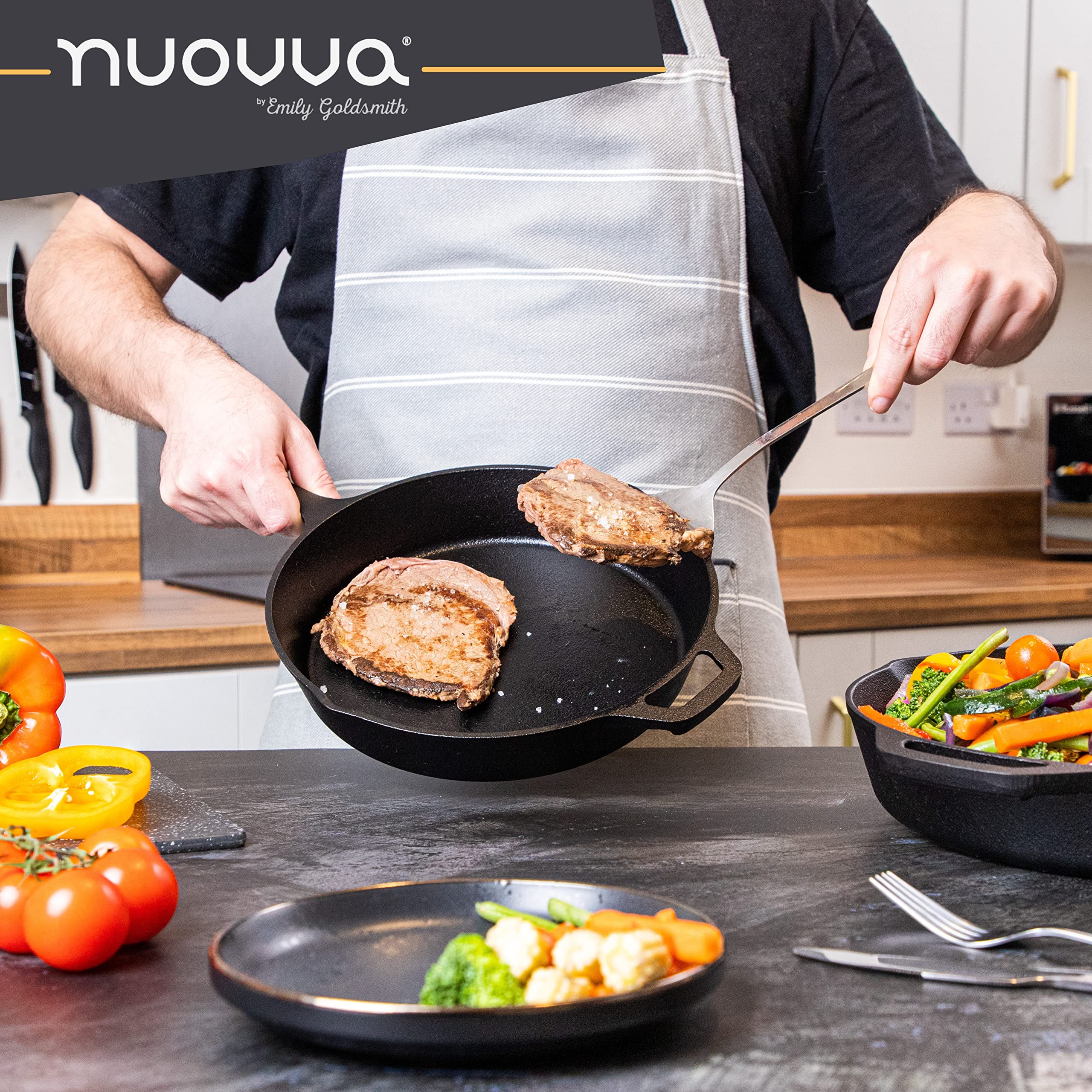 Premium 2-Piece Cast Iron Skillet Set – Pre-Seasoned 10