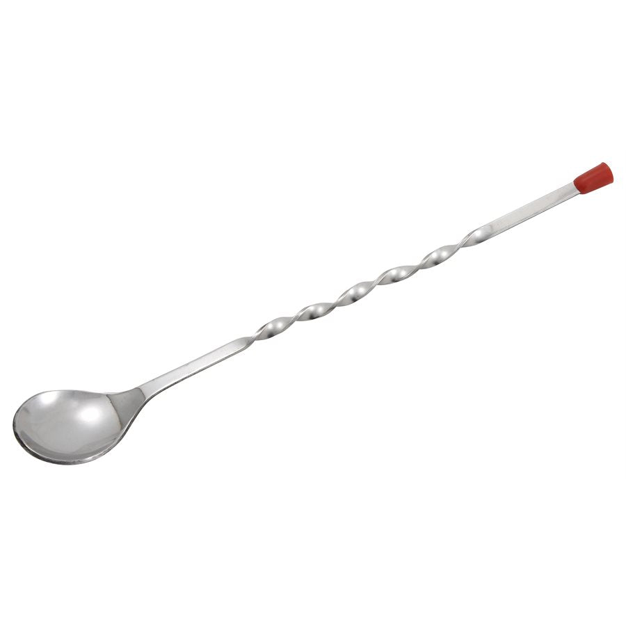 Winco 11-Inch Stainless Steel Bar Spoon - Professional Cocktail Mixing Tool for Bartenders & Home Bars - Perfect for Stirring, Layering & Measuring Drinks