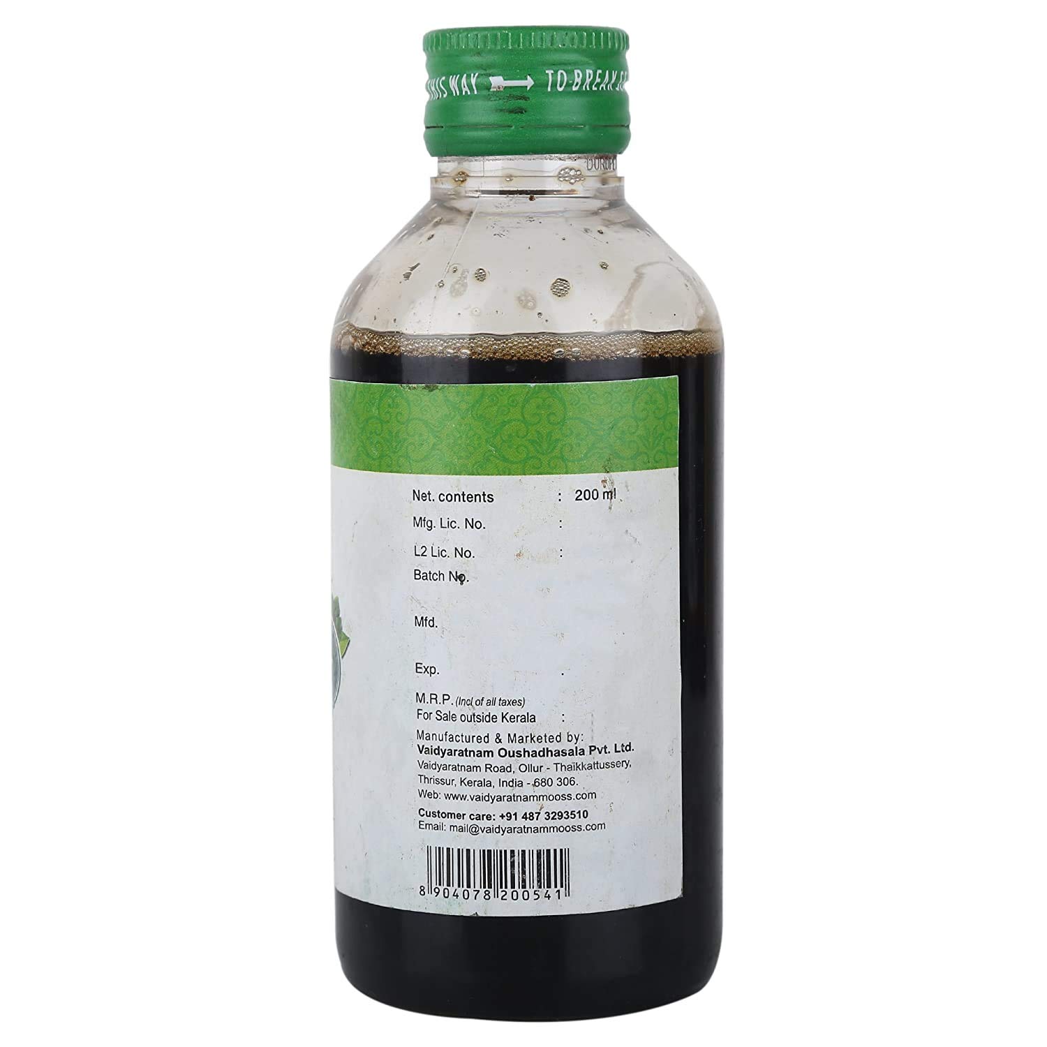 Vaidyaratnam Digestol Ayurvedic Herbal Digestive Liquid - 200ml for Gas, Acidity & Bloating Relief - Supports Healthy Digestion After Meals