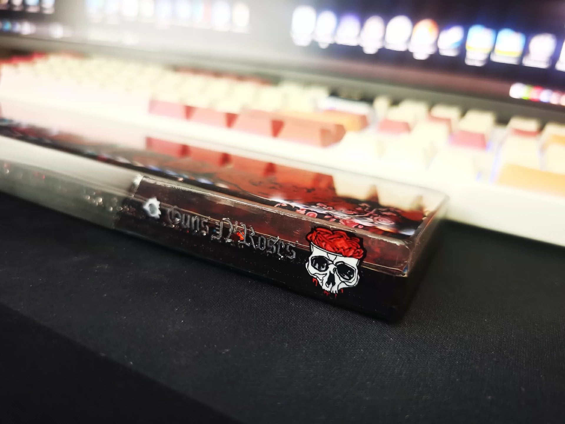 Guns N' Roses Themed Keyboard Wrist Rest - Ergonomic Resin Palm Support for Comfortable Typing & Gaming - Perfect for Office, Home, and Gaming Setups