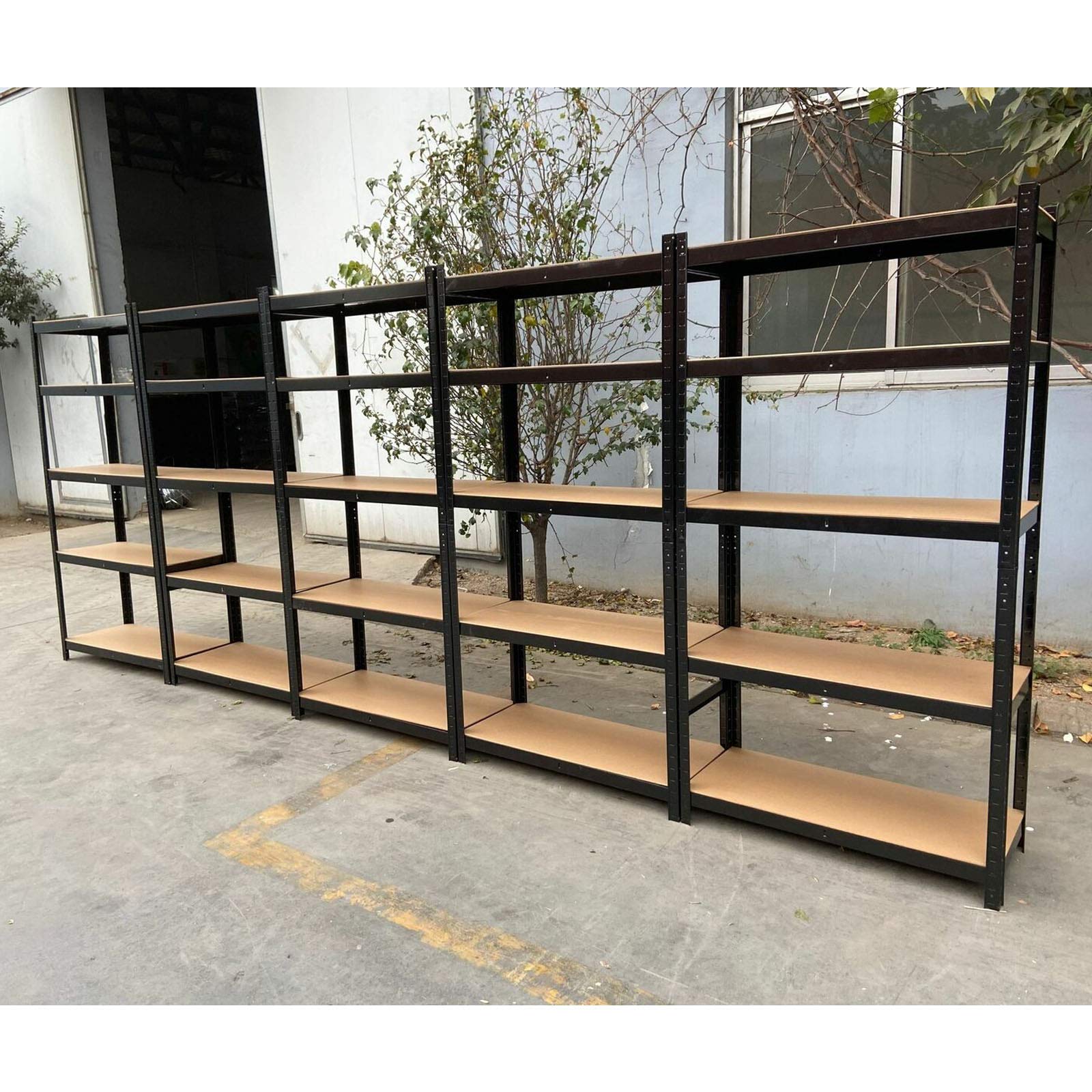 59 Inch Heavy Duty 5-Tier Adjustable Storage Shelving Unit - Metal Steel Frame with MDF Boards, 386lbs Max Load Per Shelf (27.5