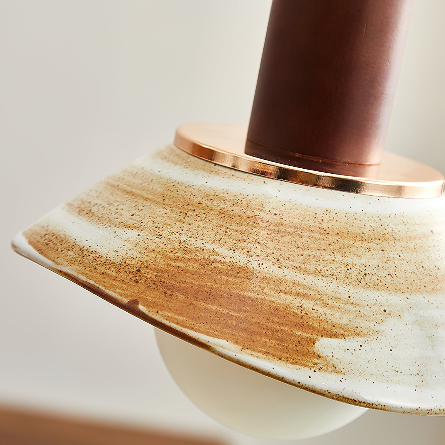 Handmade Ceramic Pendant Light with Cup Lid Design - Modern Boho Ceiling Fixture for Kitchen, Dining Room & Cafe Decor
