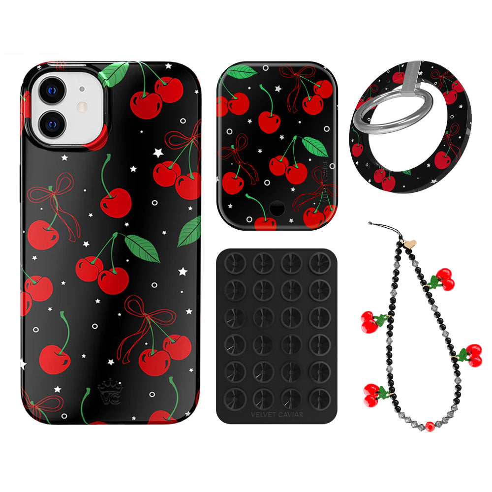 Cherry On Top iPhone Grip Bundle Set - Secure & Stylish Phone Holder for iPhone 13/14/15 Pro Max - Perfect for Gym, Running, Travel & Everyday Use