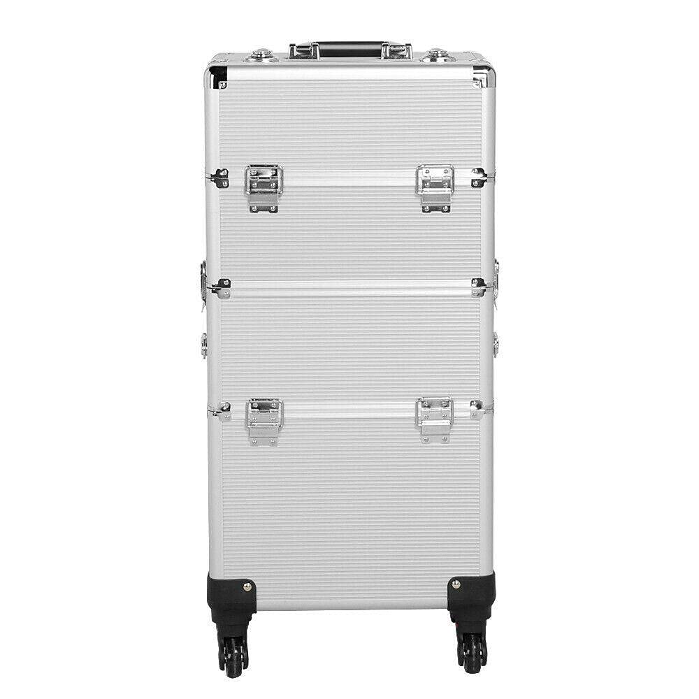 Professional Rolling Makeup Train Case - Lockable Cosmetic Organizer with Wheels for Makeup Artists | Portable Beauty Storage Cabinet for Salon, Bathroom & Travel | Perfect for Makeup Vanity, Cosmetic Storage & Mobile Stylists