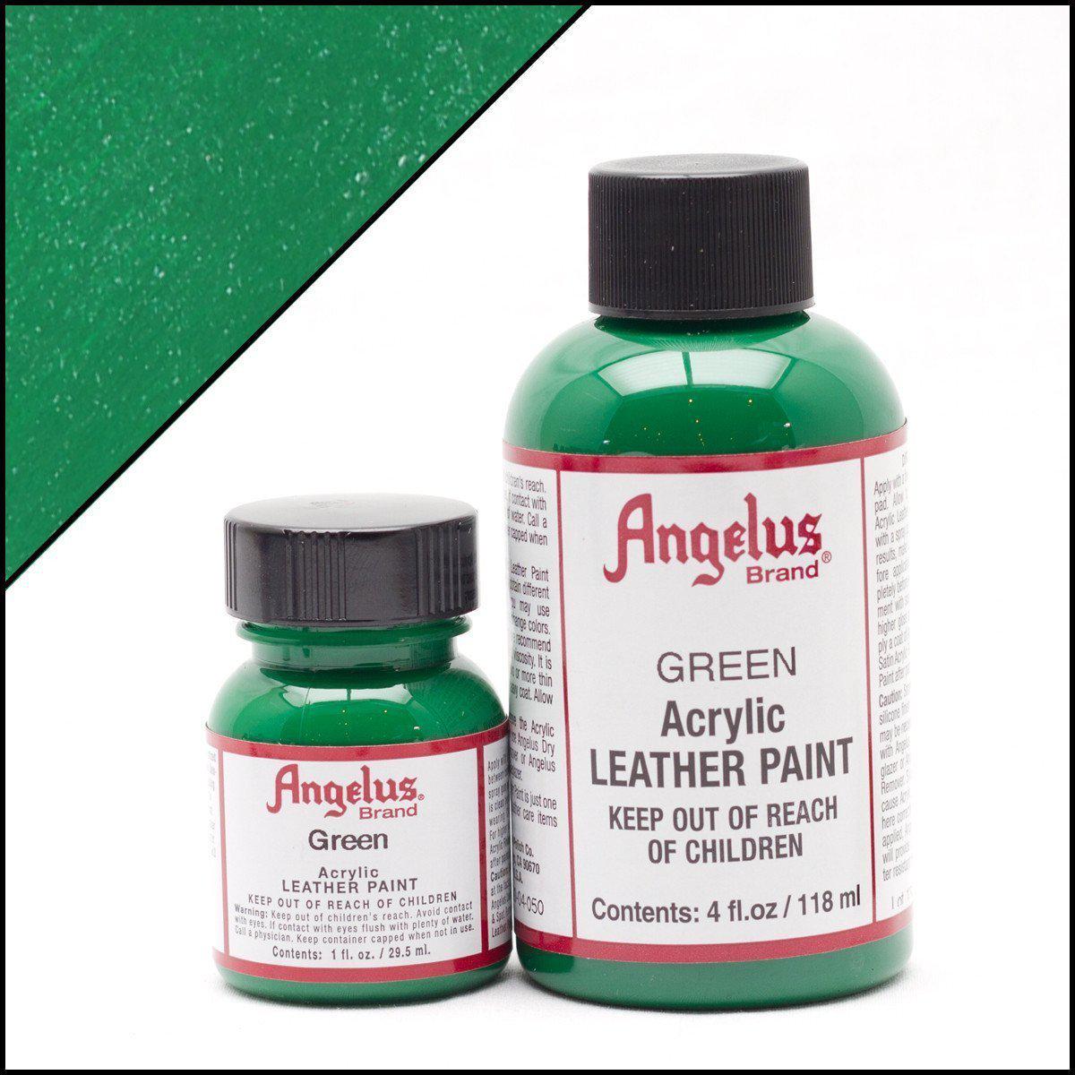 Angelus Green Leather Paint 4oz - Premium Leather Dye for Shoes, Bags & Accessories - Perfect for DIY Leather Repair & Customization