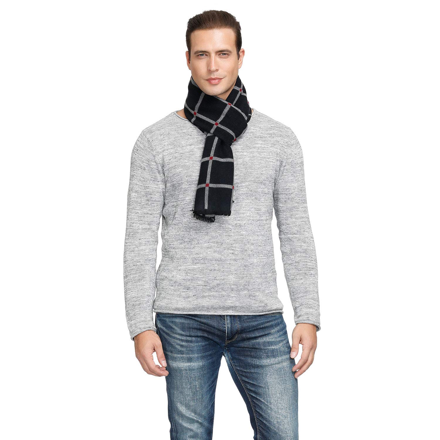 Men's Long Warm Winter Scarf - Stylish Knitted Fashion Scarves for Men & Boys - Perfect Christmas Gift - Ideal for Outdoor Activities, Travel & Cold Weather Protection