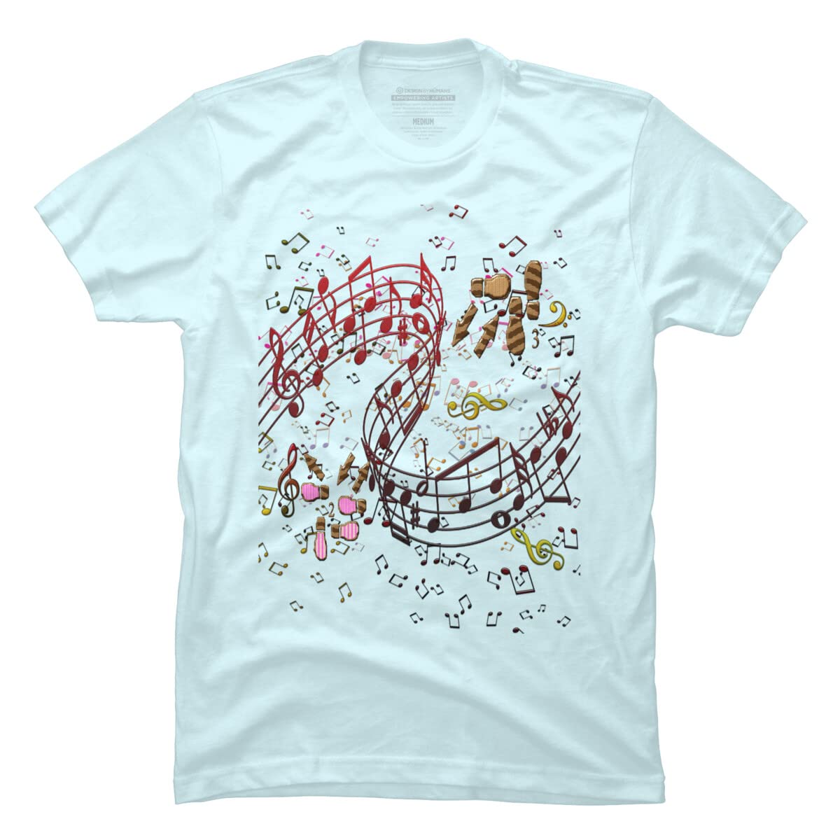 Design By Humans Men's Music Dance Pop Graphic T-Shirt by Chublac - Soft Cotton Tee for Concerts, Parties & Casual Wear
