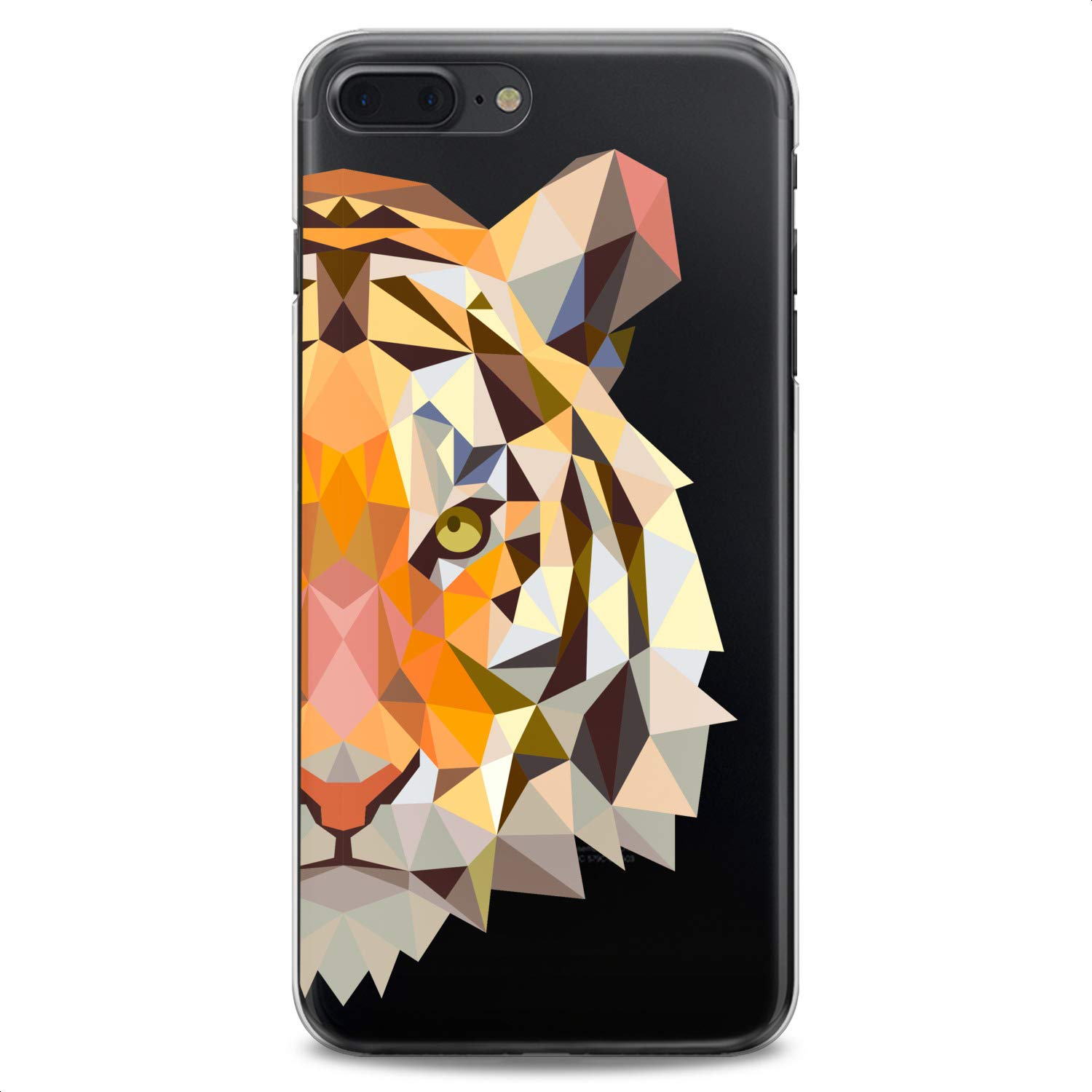 Premium TPU Phone Case for iPhone 16/15/14/13/12/11 Pro Max/Plus/Mini/XS/XR/X/8/7/6/5/SE - Geometric Tiger Design Flexible Silicone Cover with Abstract Animal Print - Slim Protective Case for Women & Girls (Perfect for Daily Use, School, Work & Travel)