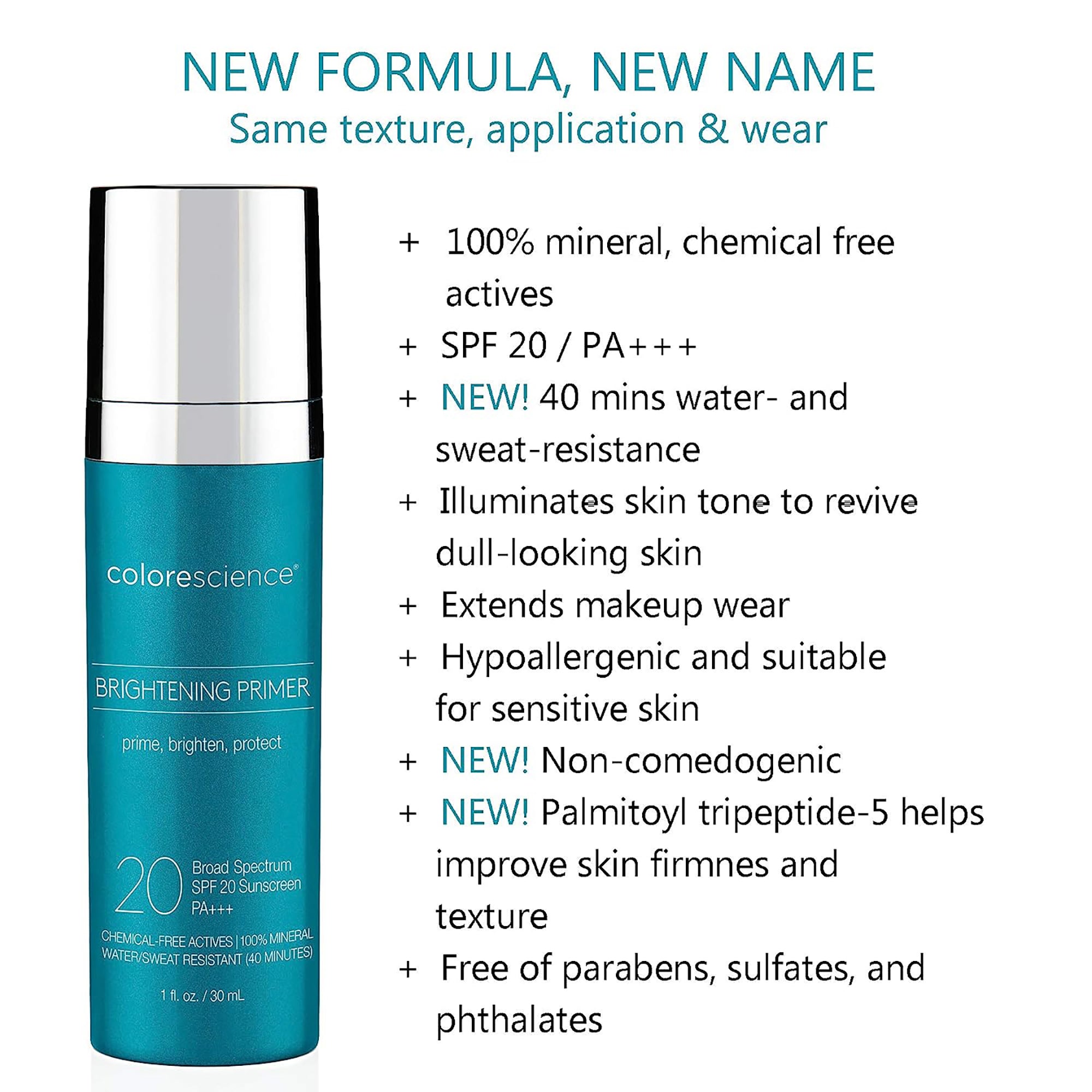 Colorescience Brightening Primer SPF 20 - Illuminating Face Primer with Sun Protection for Flawless Makeup Application | Perfect for Daily Wear & Special Occasions