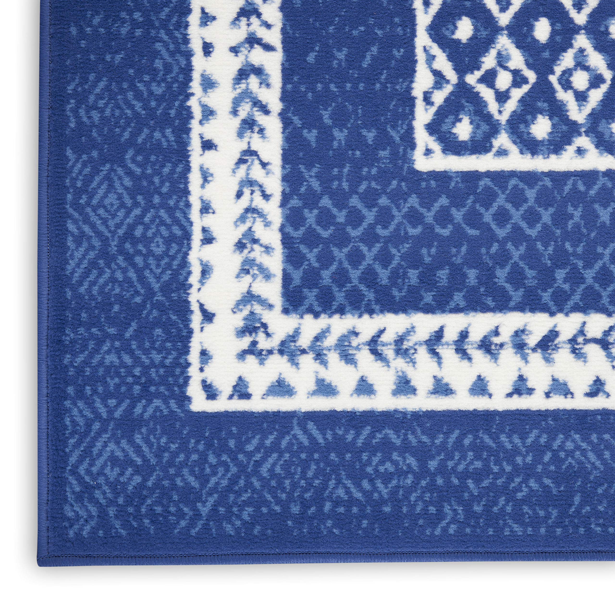 Nourison Whimsicle Geometric Navy 7' x 10' Area Rug - Easy to Clean, Non-Shedding, Soft & Durable - Perfect for Bedroom, Living Room, Dining Room, Kitchen Decor (7x10) - Adds Style & Comfort to Your Home