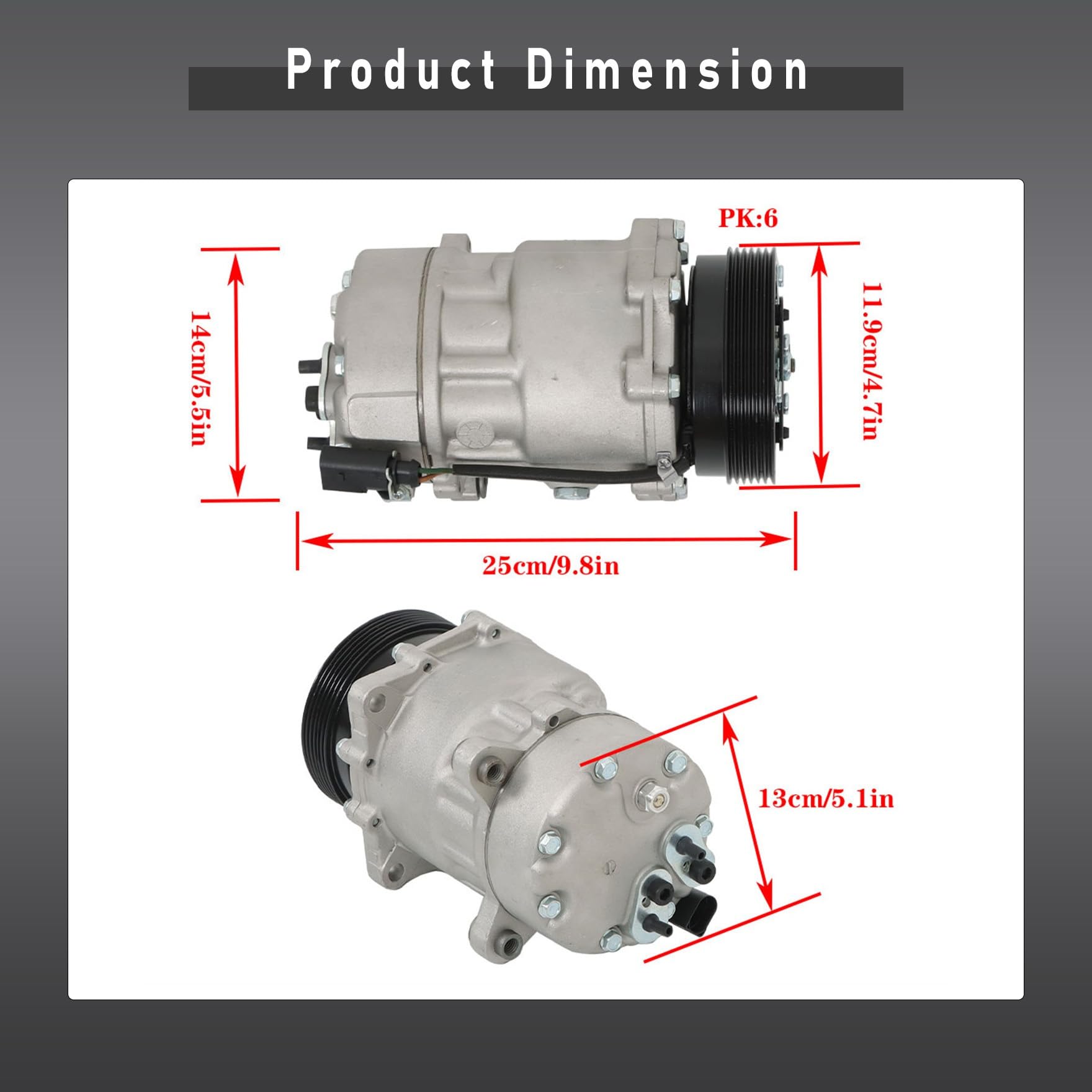 High-Quality A/C Compressor Replacement for Volkswagen TT Beetle Golf Jetta 2000-2006 - Perfect for Summer Cooling & Auto AC Repair