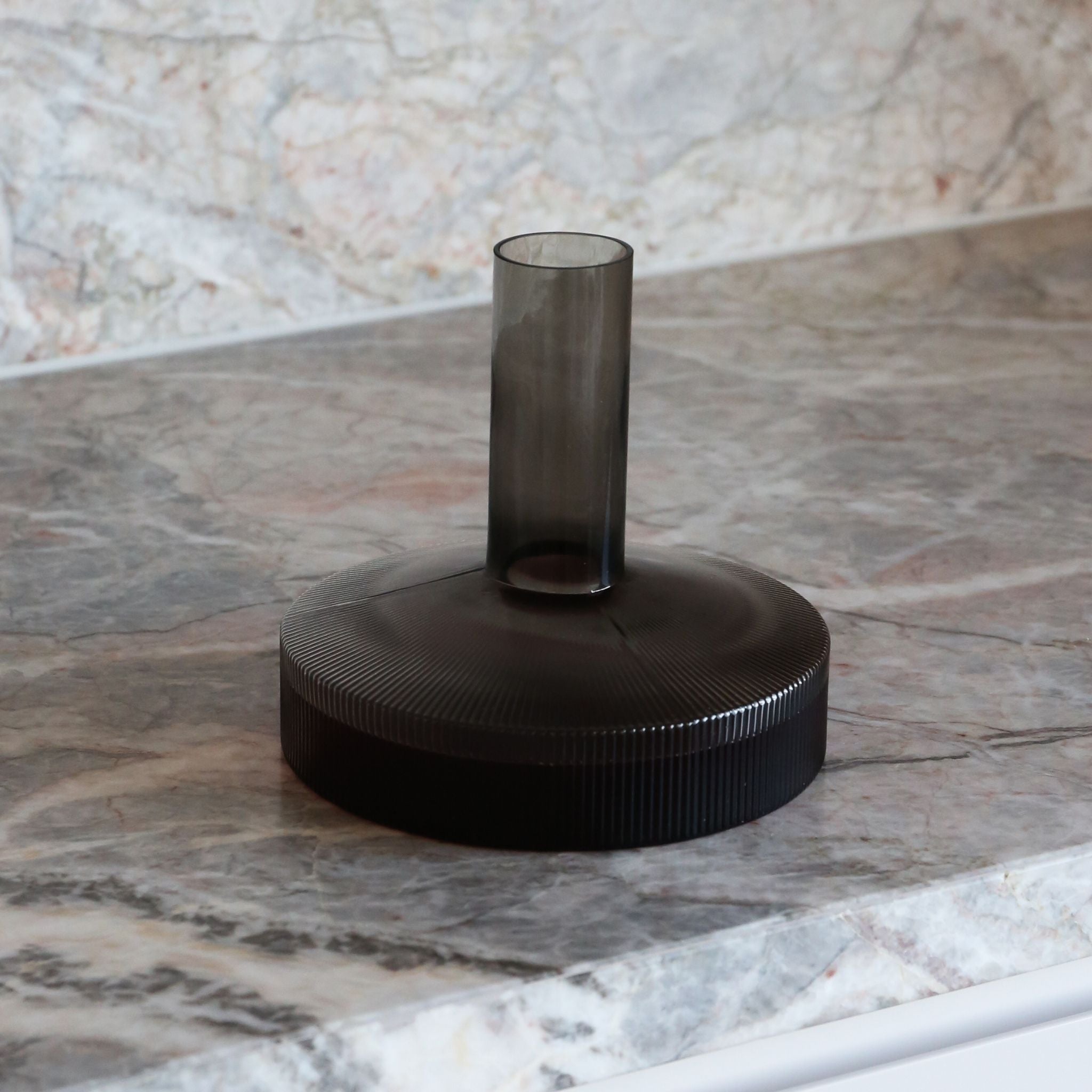 FERM LIVING Ripple Wine Carafe - Elegant Smoked Grey Glass Decanter for Wine Lovers | Perfect for Dinner Parties, Gifts & Home Bar Accessories