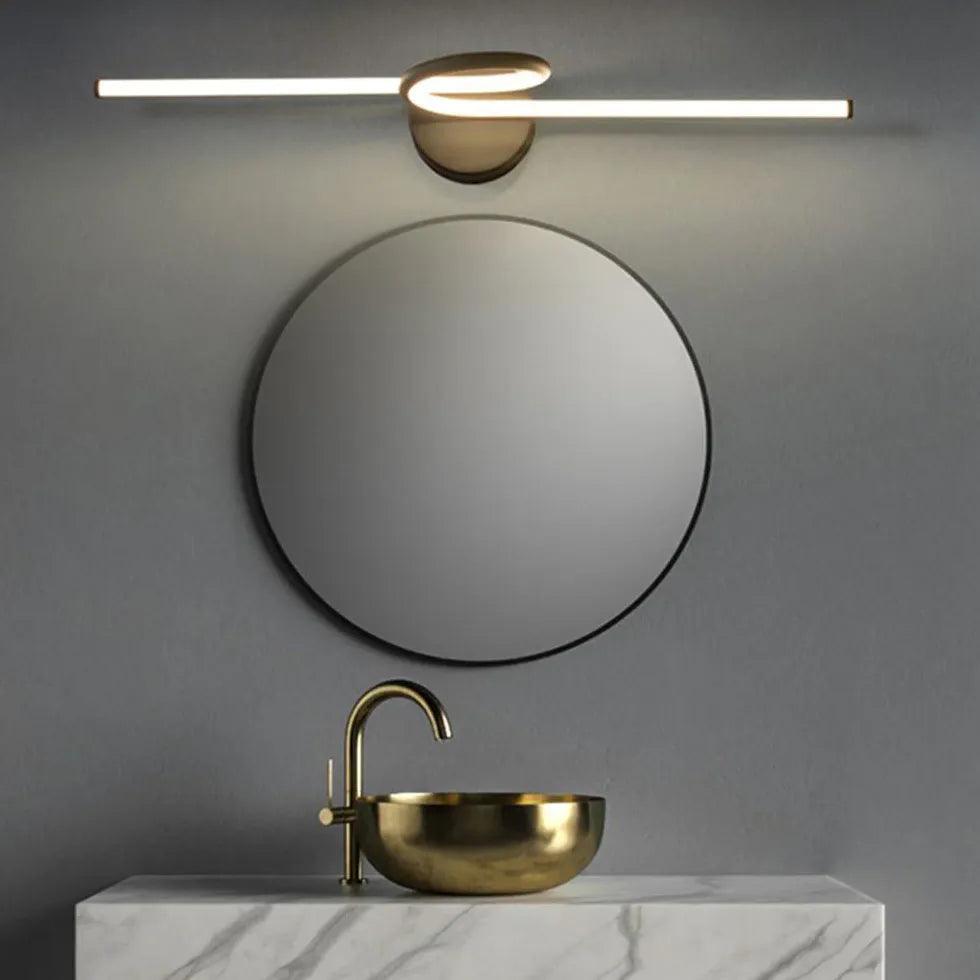 Modern Spiral Linear LED Bathroom Wall Lights - Energy Efficient Waterproof Vanity Mirror Lighting for Bathroom, Powder Room & Spa Decor