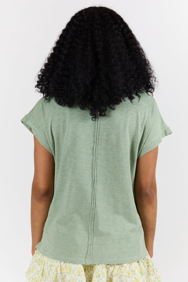 All Washed Up Sage Knit Pocket Tee - Soft Cotton Casual T-Shirt for Men | Perfect for Everyday Wear, Layering & Relaxing Outfits