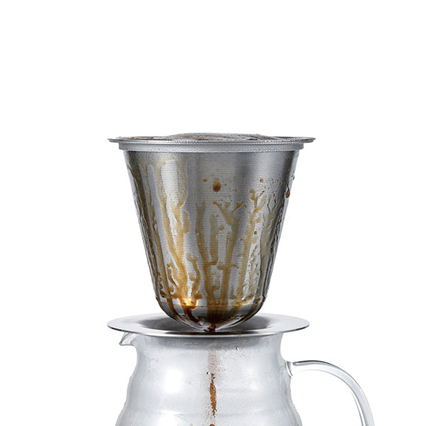 Hario Kasuya Double Stainless Steel Coffee Dripper - Pour Over Coffee Maker for Home & Office Brewing | Perfect for Specialty Coffee Lovers & Baristas