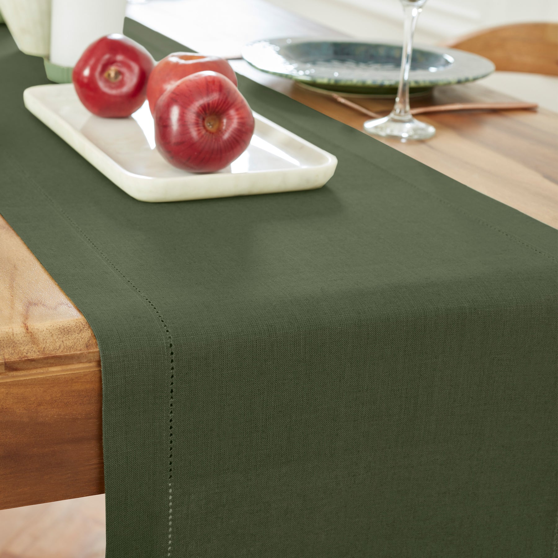Elegant Medium Weight Hemstitch Table Runner - Perfect for Dining Table Decor, Wedding Centerpieces & Holiday Home Decor