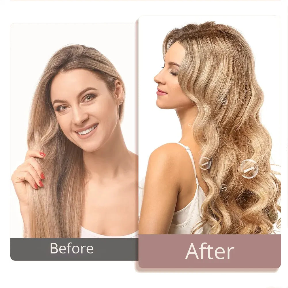 Professional 360° Rotating Curling Iron Wand - Auto Rotating Hair Curler for Beach Waves, Loose Curls & Voluminous Styles - Perfect for Home Use, Salon Styling & Travel