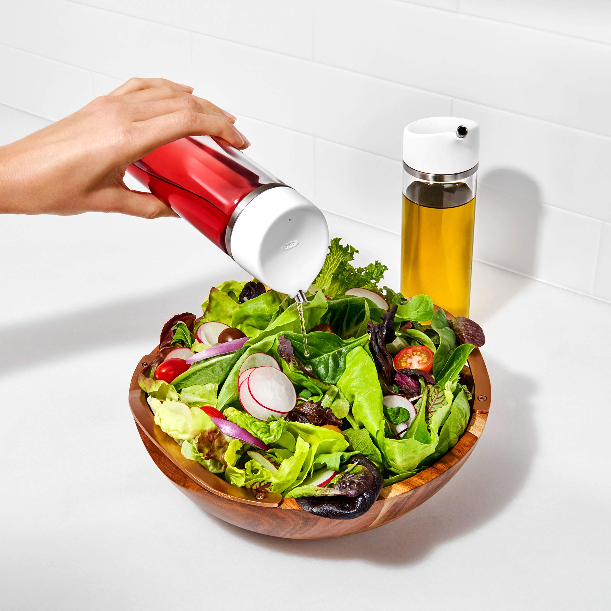 OXO Good Grips 12 oz Precision Pour Glass Oil Dispenser for Kitchen - Olive Oil Bottle with Drip-Free Spout & Ergonomic Handle - Perfect for Cooking, Salad Dressing & Baking