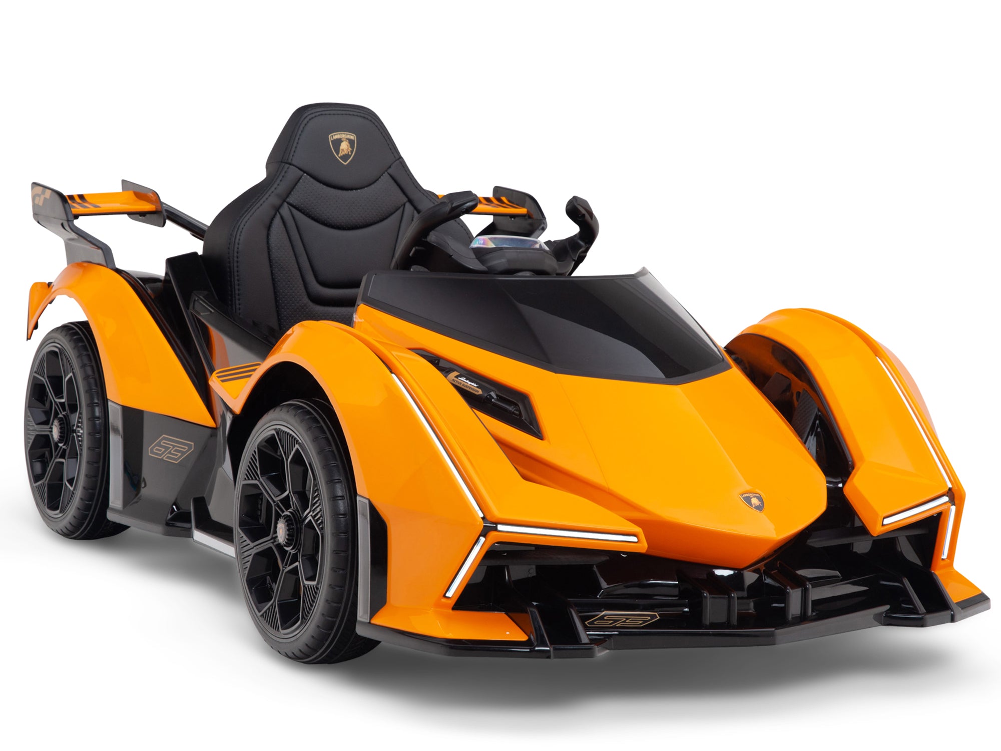 Lamborghini V12 Vision GT Kids Electric Ride On Car with Remote Control - 12V Battery Powered Toy Vehicle for Boys & Girls - Perfect for Birthday Gifts, Outdoor Play and Indoor Fun (Orange)