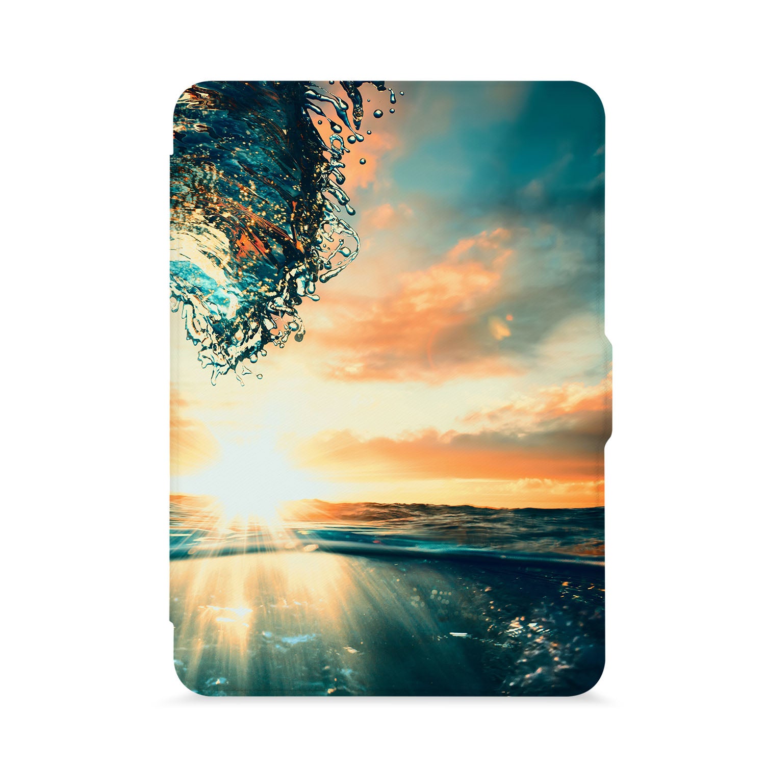 Premium Kindle Case with Sea Waves Design - Waterproof & Shockproof Cover for Kindle E-Reader - Perfect for Travel, Beach, and Outdoor Reading
