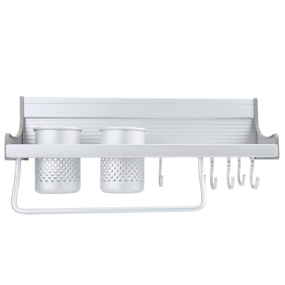 Wall Mounted Aluminum Kitchen Storage Shelf - Space Saving Organizer Rack for Home & Bathroom - Perfect for Spices, Utensils, and Towels