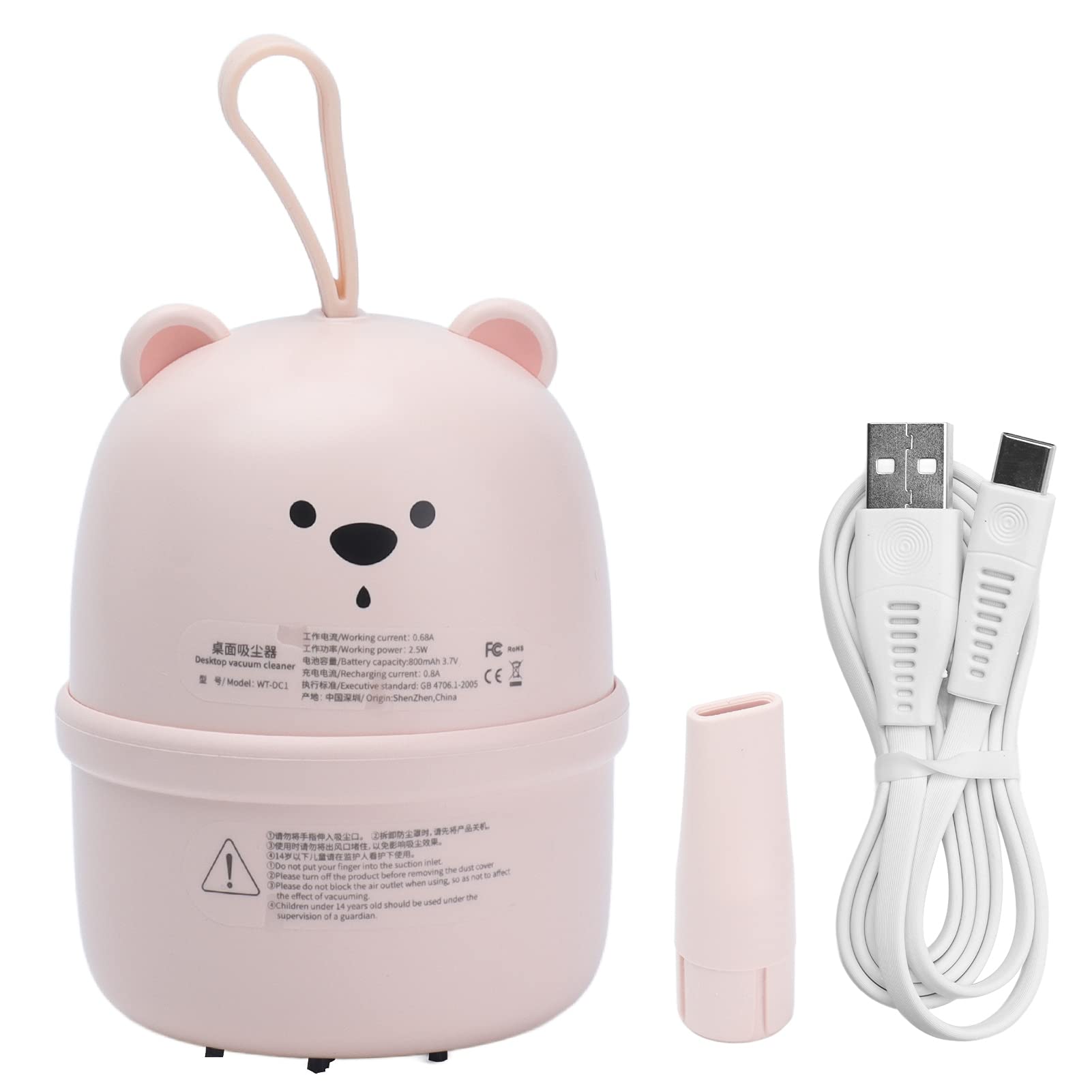 CHICIRIS Mini USB Desktop Vacuum Cleaner - Portable Dust Collector for Keyboard, Home & Office - Cute Bear Design for Kids & Adults - Perfect for Desks, Cars, and Small Spaces