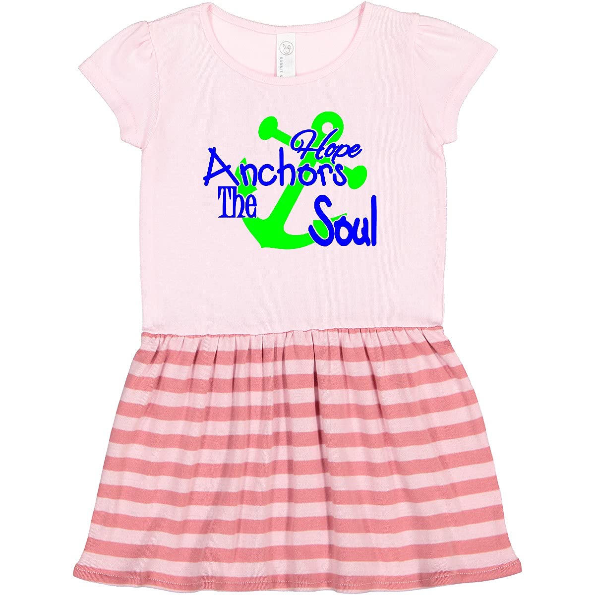 Inktastic Hope Anchors The Soul Toddler Dress - Cute Christian Baby Girl Outfit for Church, Sunday School & Family Photos | Soft Cotton Comfort
