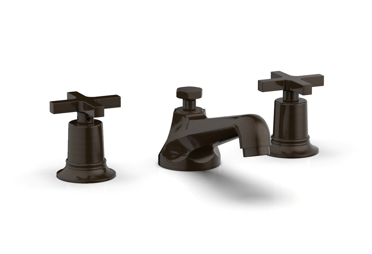 HEX MODERN Widespread Bathroom Faucet with Low Cross Handles - Model 501 01 - Perfect for Modern Vanities and Powder Rooms