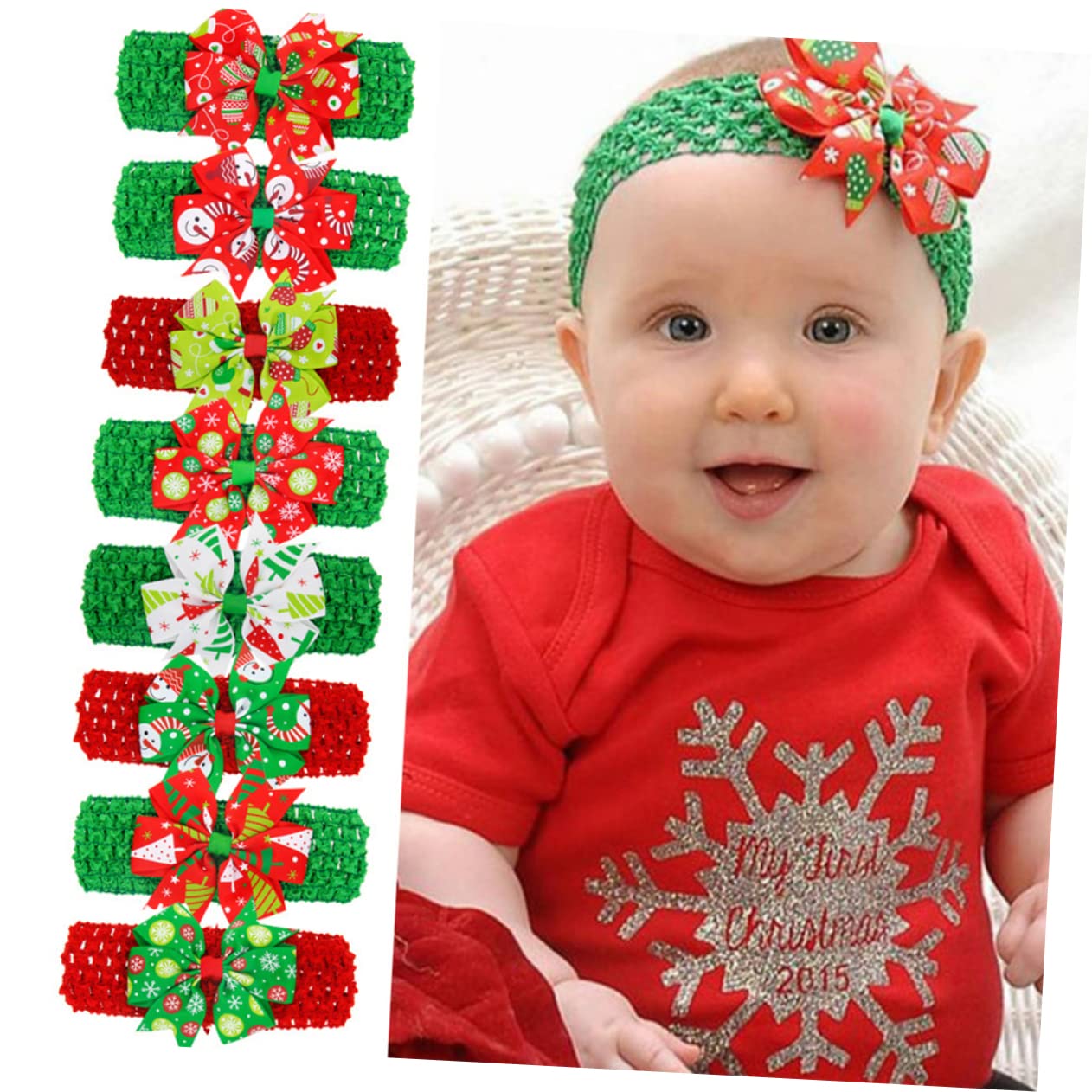 24 Pcs Kids Hair Bows & Headbands - Cute Hair Accessories for Girls, Christmas Party Favors, Birthday Gifts - Perfect for Holidays, School & Special Occasions