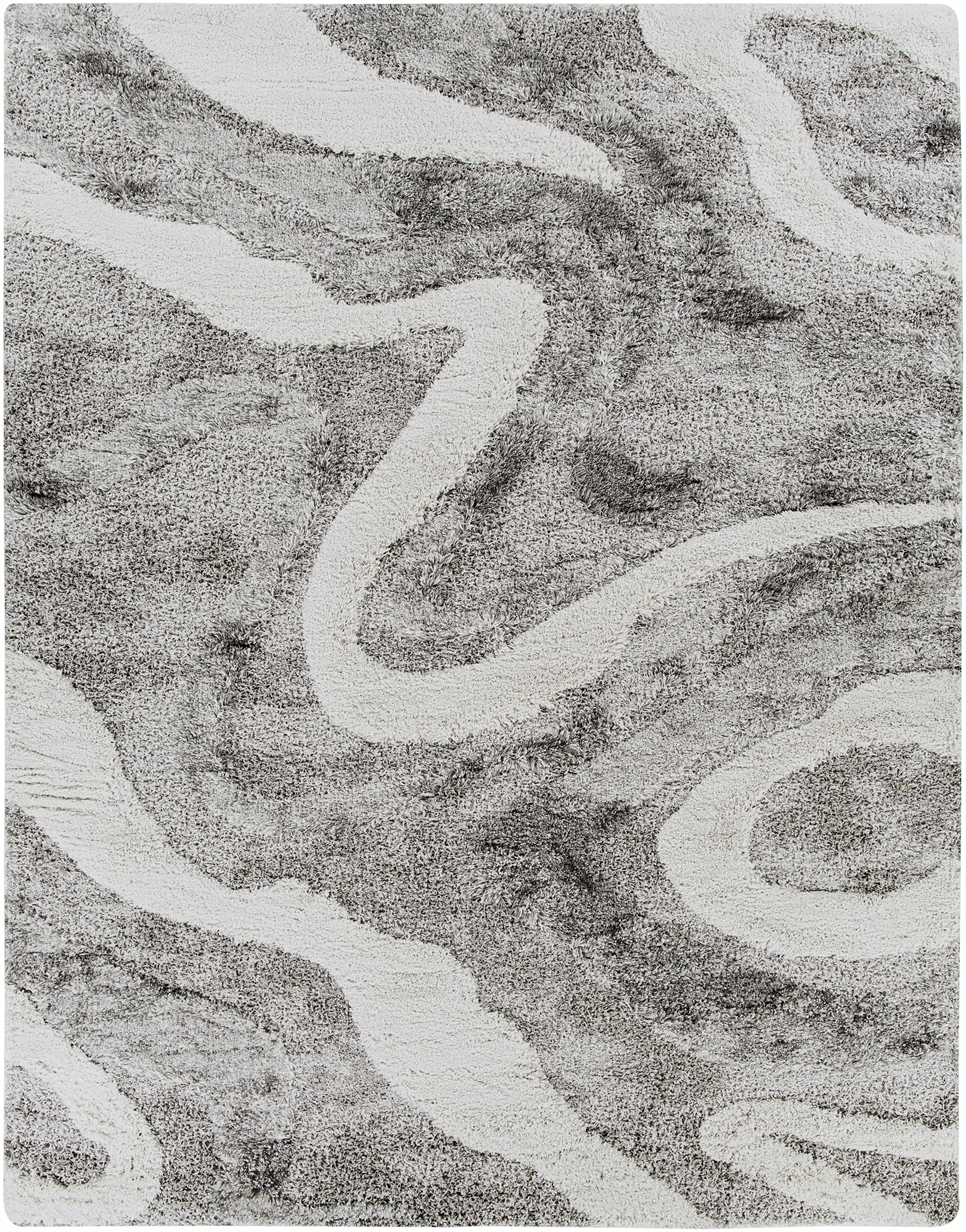 Hauteloom Asfordby Modern Plush Pile Area Rug 2' x 3' Gray - Soft Living Room & Bedroom Carpet for Cozy Home Decor