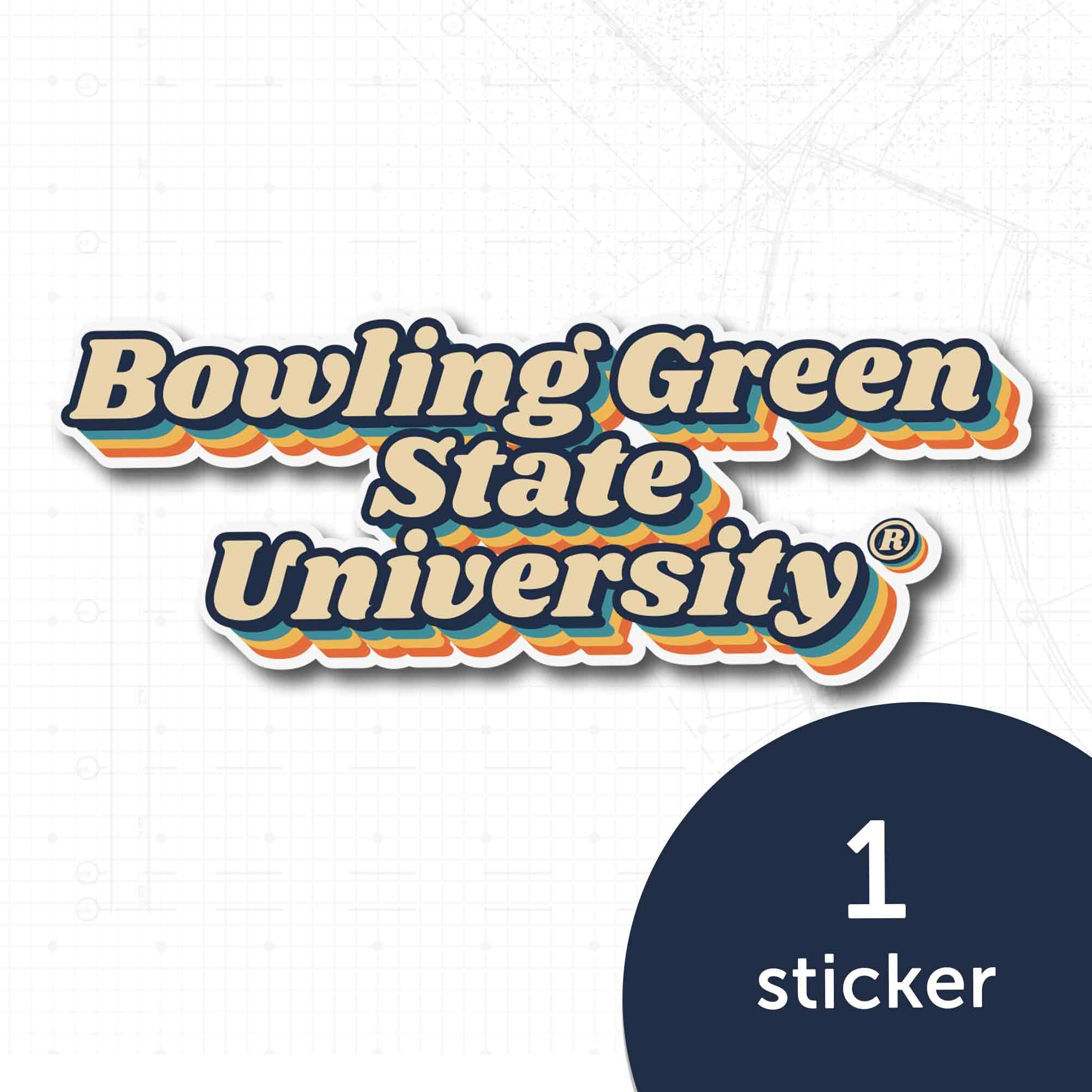 BGSU Falcons Vinyl Decal Sticker - Desert Cactus Design for Laptop, Water Bottle, Car & Scrapbook - Bowling Green State University 70's Retro Style Decals - Perfect for College Pride, School Spirit & Fan Gifts
