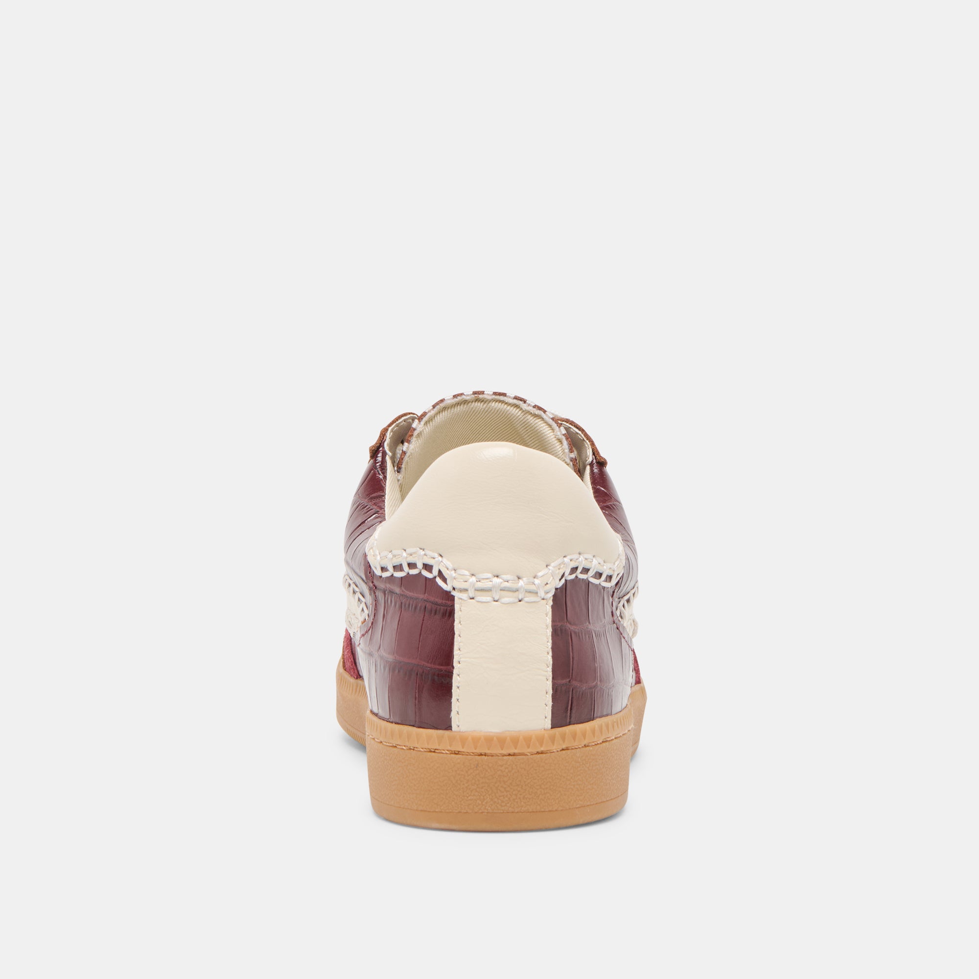 Stylish Notice Stitch Sneakers in Oxblood - Crocodile Embossed Leather for Men & Women | Perfect for Casual Wear, Street Fashion & Everyday Comfort