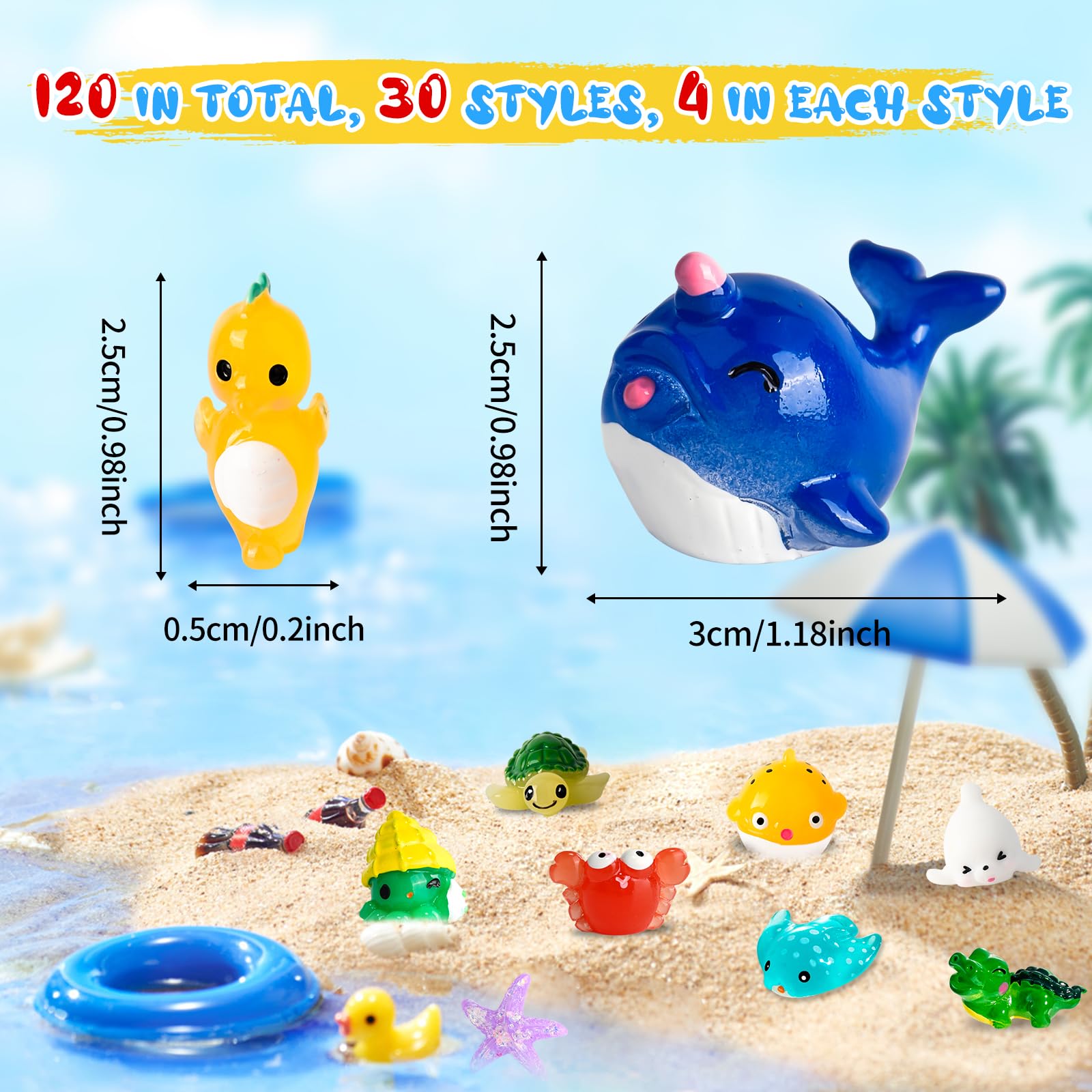 30 PCS Miniature Ocean Theme Resin Figurines - Tiny Sea Animals, Axolotl & Marine Creatures for DIY Fish Tank Decor, Micro Landscape Aquarium | Perfect for Home Aquascaping, Kids Educational Toys & Desk Decorations