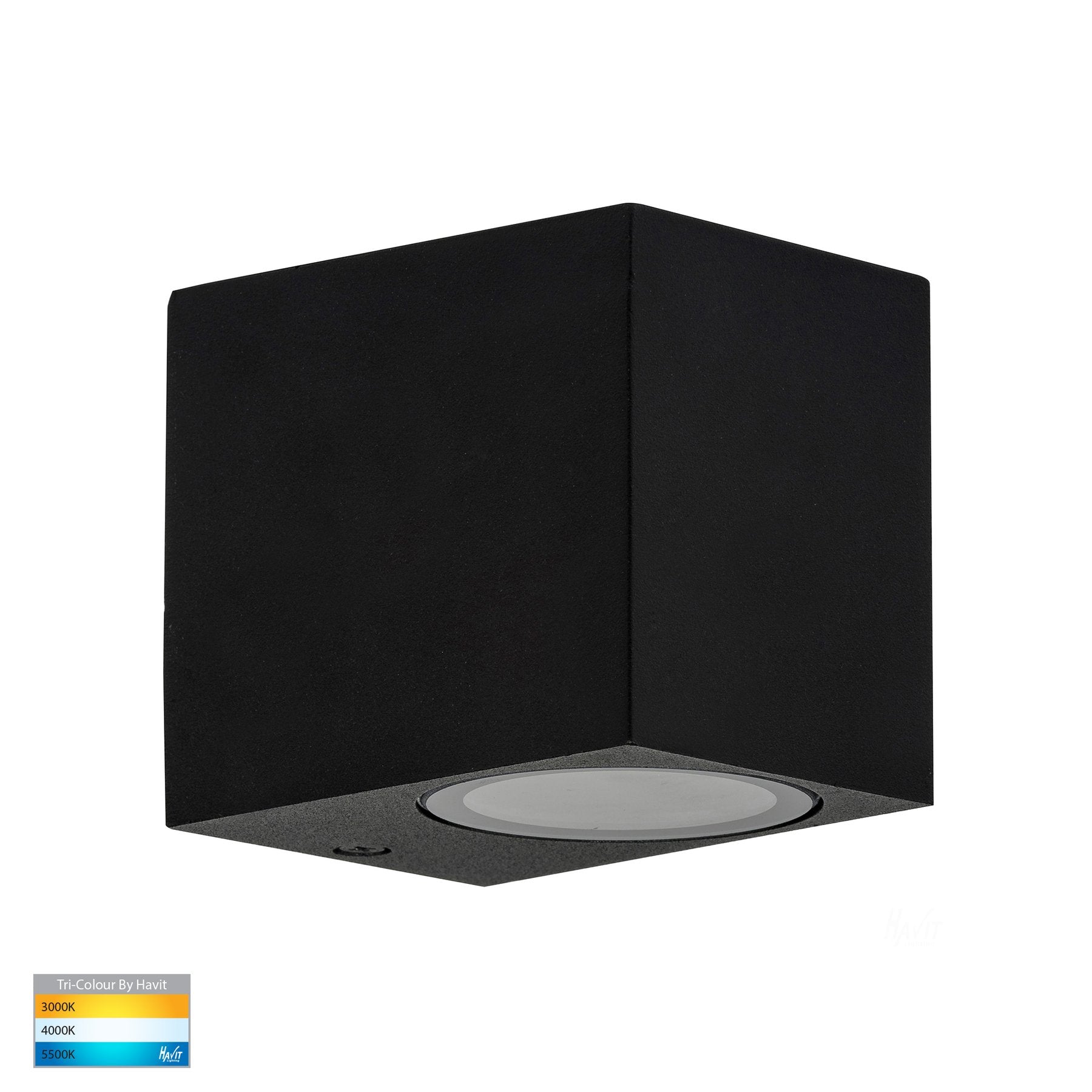 Black TRI-Color Fixed Down LED Wall Light - Modern Indoor/Outdoor Lighting for Hallway, Staircase & Patio - Dimmable & Energy Efficient