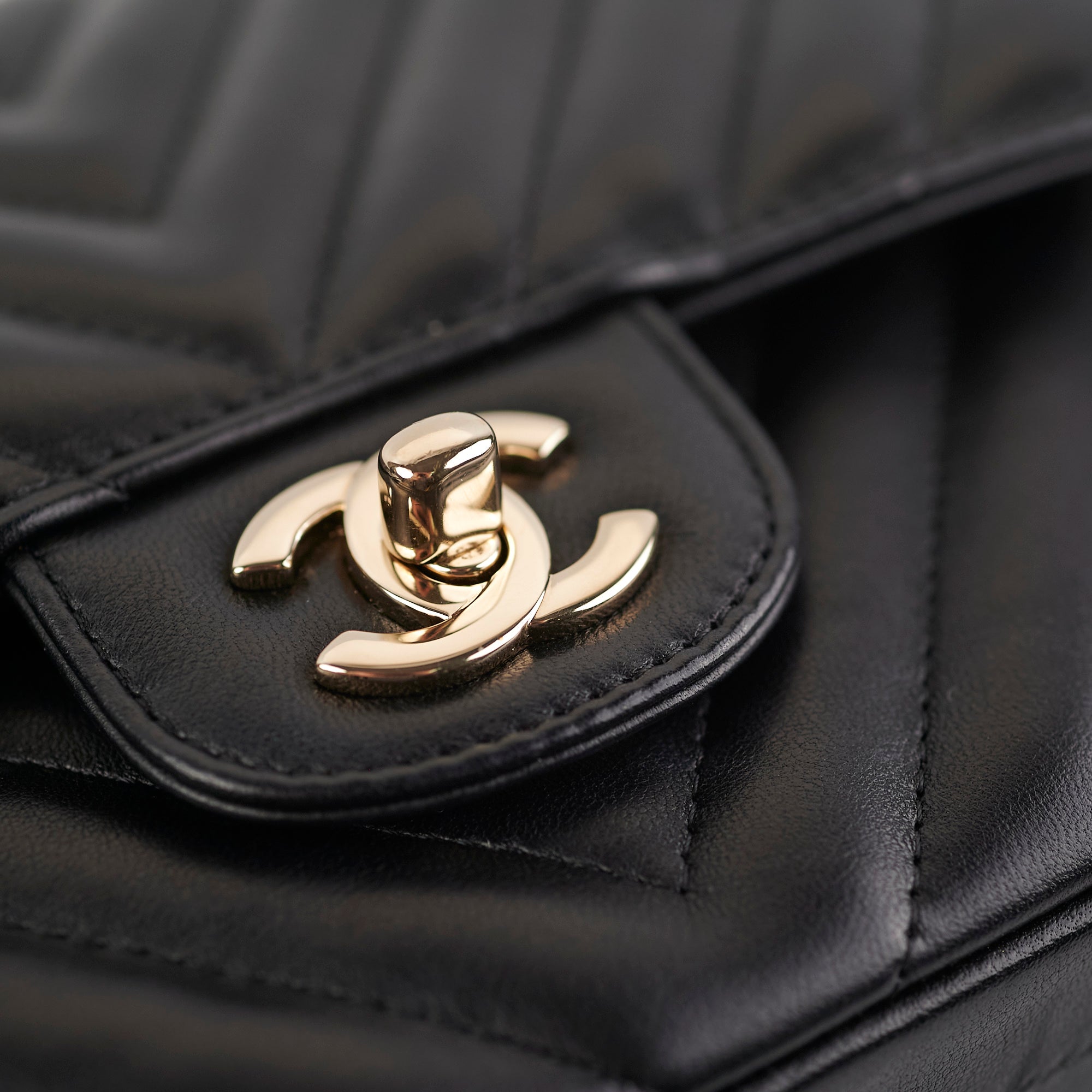 Chanel Medium/Large Chevron Classic Flap Bag in Black | Luxury Designer Handbag for Women | Perfect for Evening Events, Parties & Special Occasions