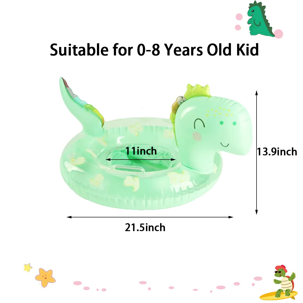 Best Inflatable Baby Swimming Pool Float for Toddlers 0-8 Years (Under 44lb) - Comfortable Seat Ring for Summer Beach, Pool & Bath Time - Safe Water Raft Toy for Outdoor Fun & Infant Swim Training