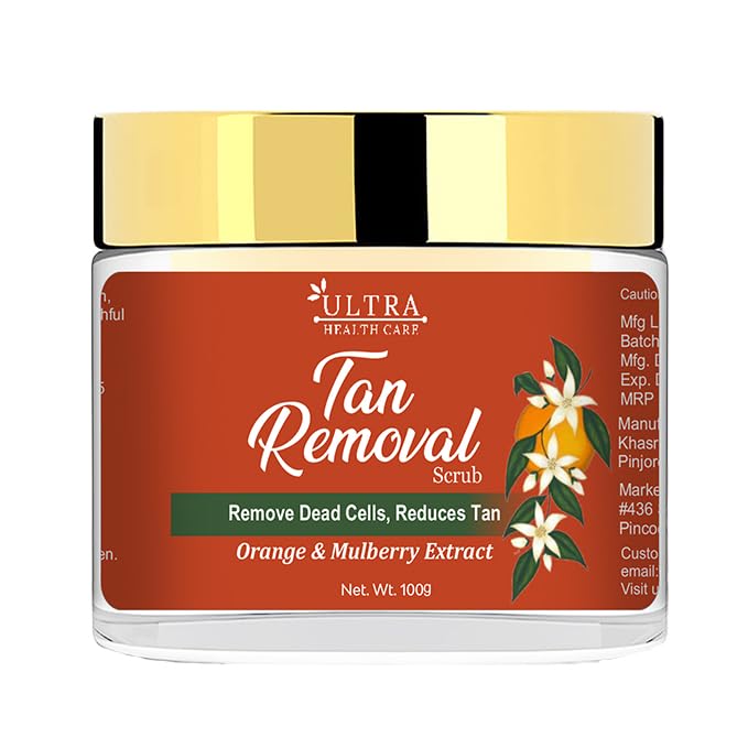 Brightening Face Scrub with Orange & Mulberry Extract for Tan Removal & Smooth Skin - Exfoliates Dead Cells & Blackheads for Women & Men | 100g | Perfect for Post-Sun Care & Daily Glow Routine