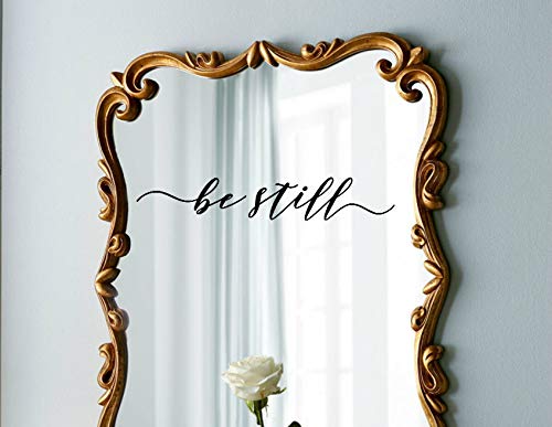Be Still Vinyl Decal - Inspirational Bible Verse Wall Art, Mirror & Car Sticker - Christian Home Decor for Windows, Laptops & MacBooks - Perfect for Prayer Rooms, Offices & Gifts