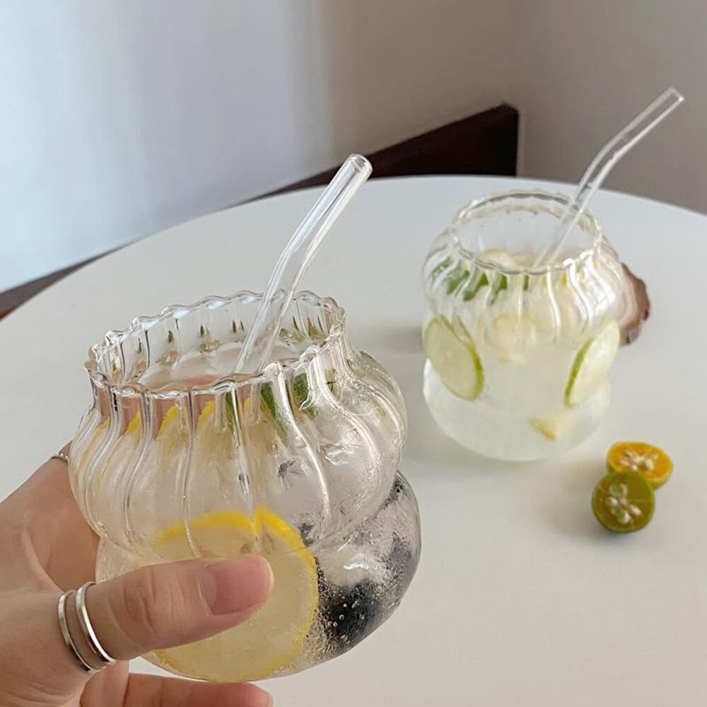 Vintage Cold Coffee Glass Cup - Insulated Iced Coffee Tumbler for Home, Office & Outdoor Use